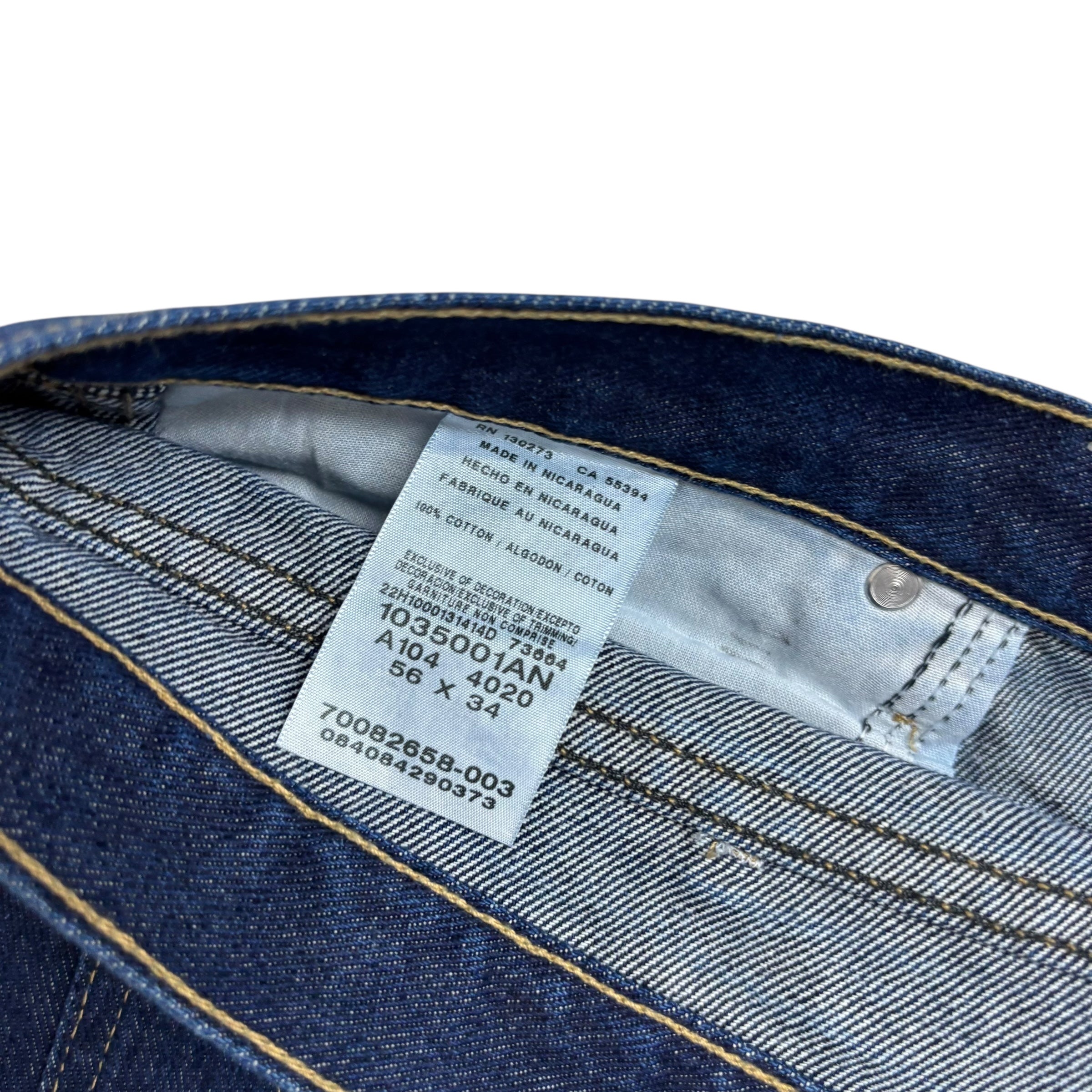 Wrangler Jeans W56 L34 Mens Dark Blue Relaxed Straight Fit Denim (E)