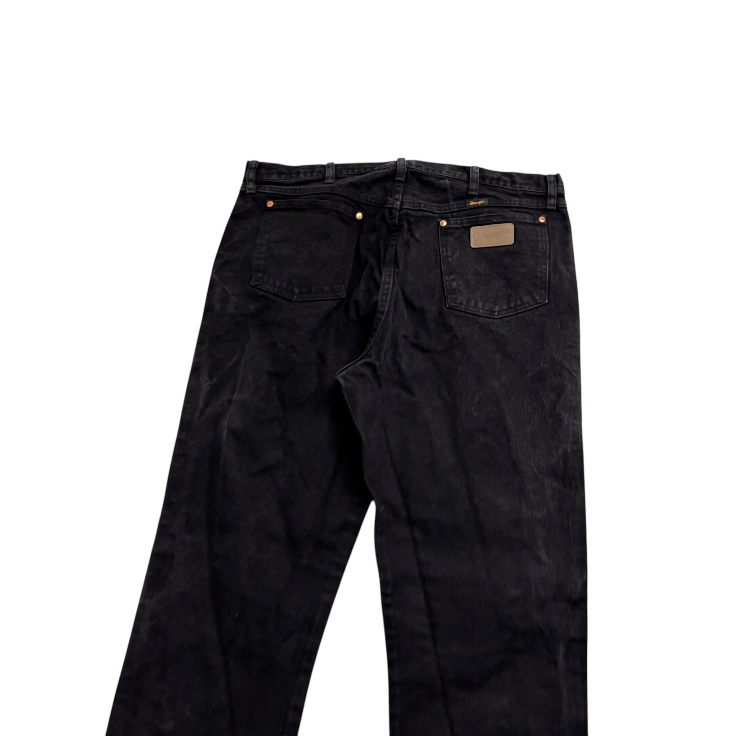 Wrangler Jeans Cowboy Cut W38 L36 Mens Black 13MWZ Original Fit Denim (E)