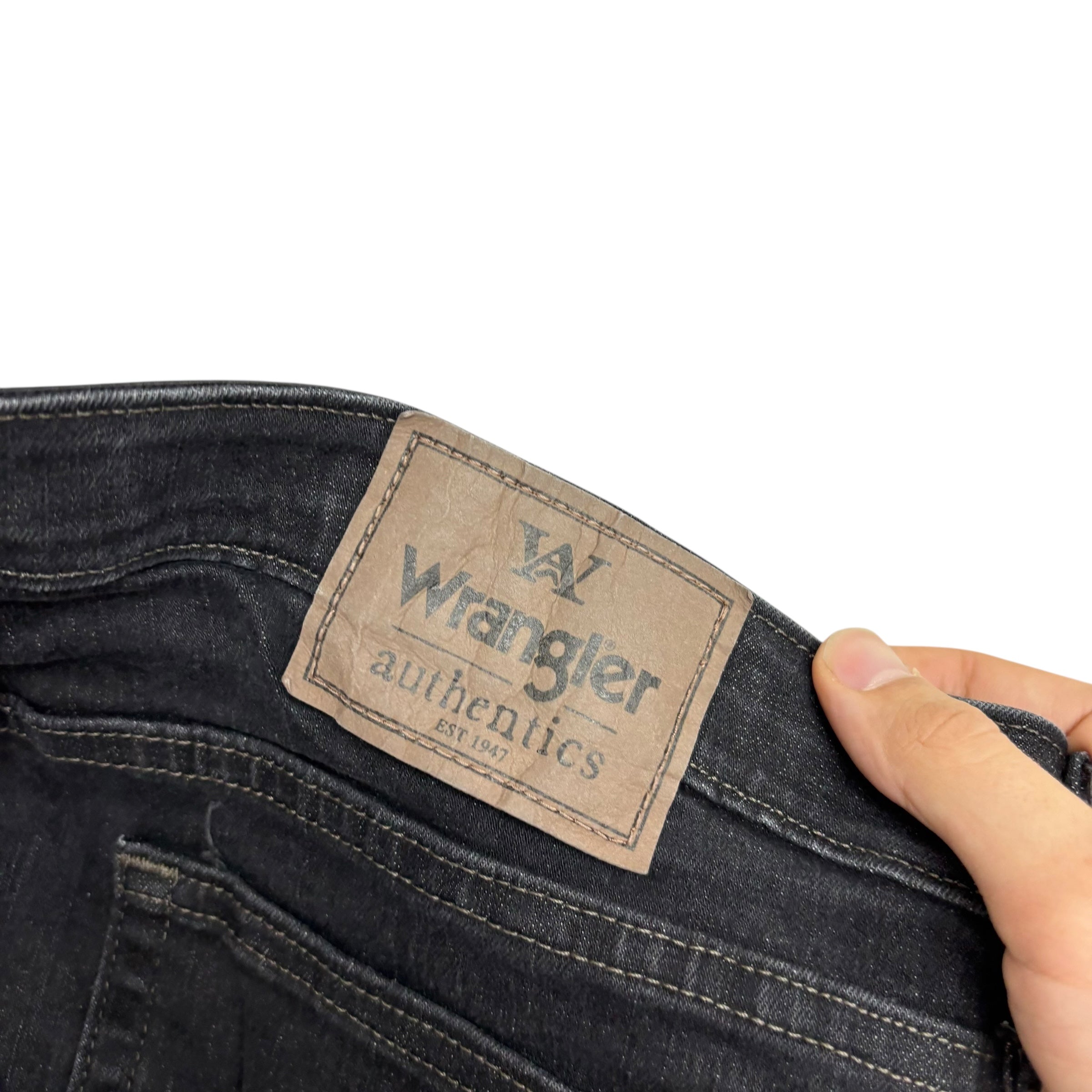 Wrangler Jeans W33 L30 Mens Black Baggy Relaxed Straight Fit Stretch Denim (E)