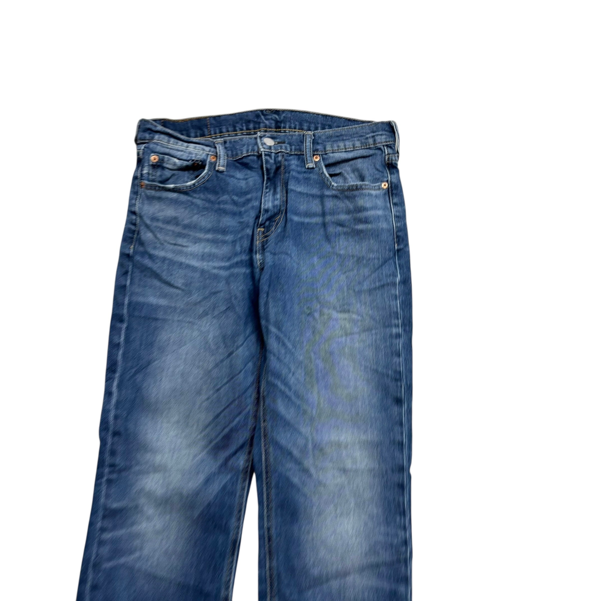 Levis 541 Jeans W30 L34 Mens Mid Blue Athletic Tapered Fit Stretch Denim (E)