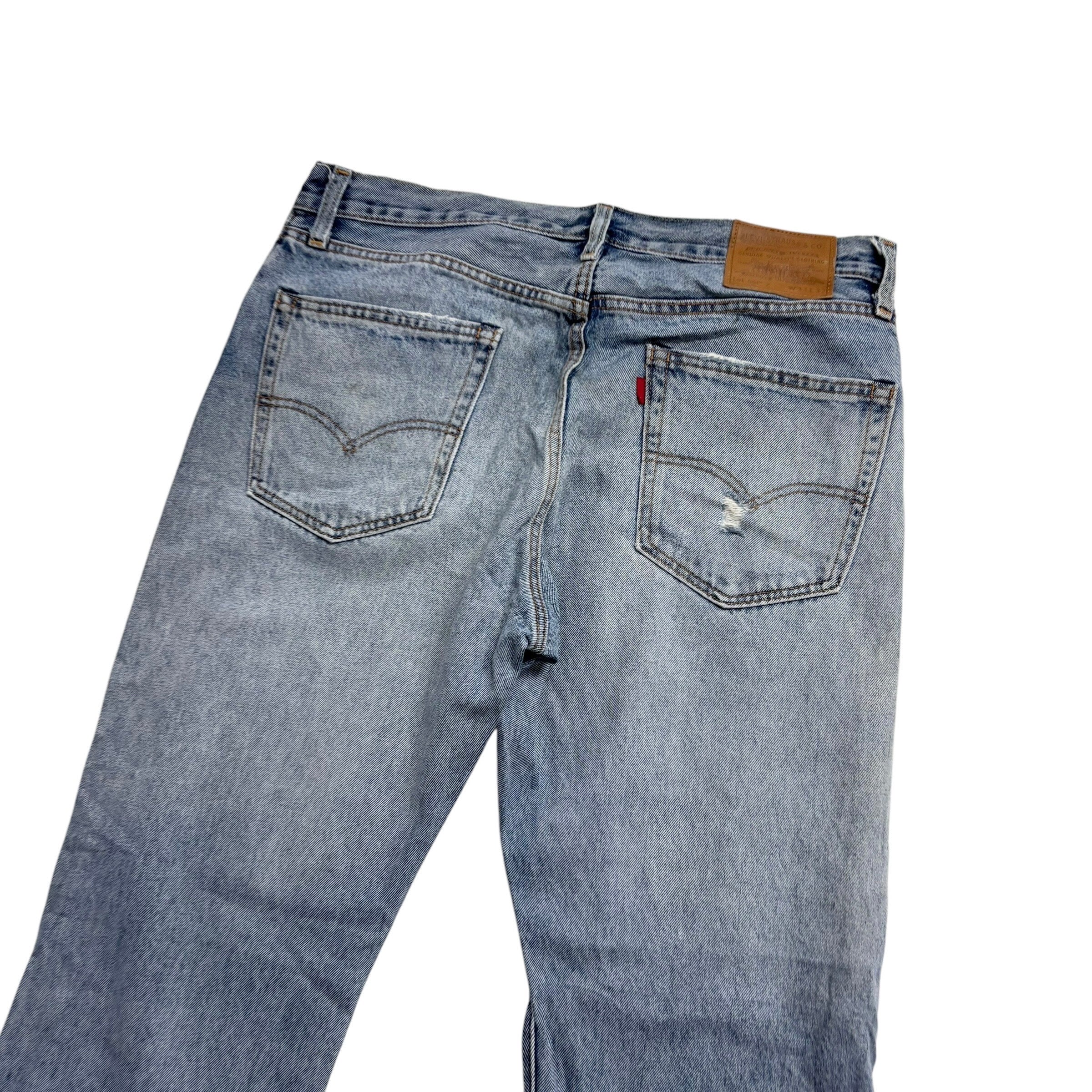 Levis 551Z Jeans W34 L32 Mens Light Blue Regular Straight Fit Premium Denim (F)