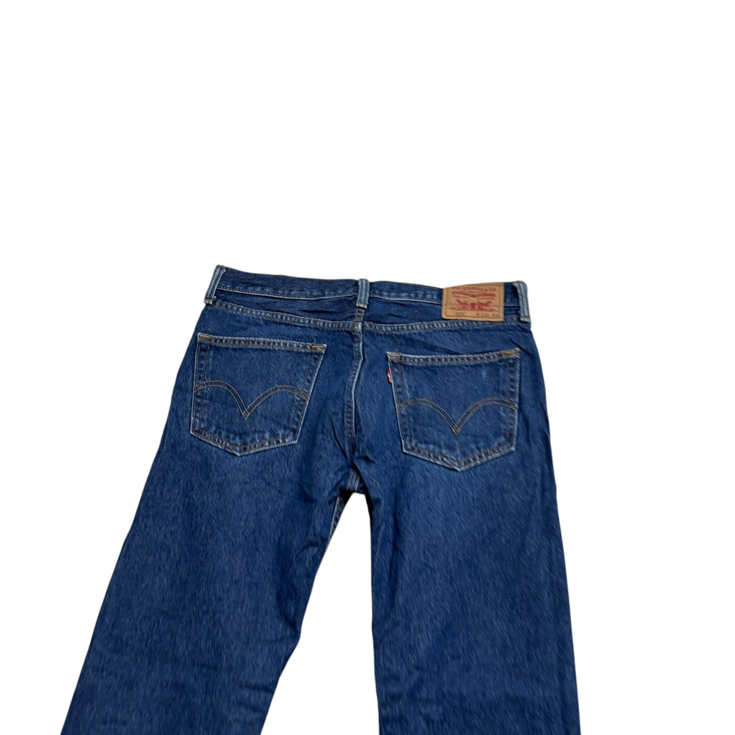 Levis 505 Jeans W33 L34 Mens Dark Blue Regular Straight Fit Vintage Denim (E)