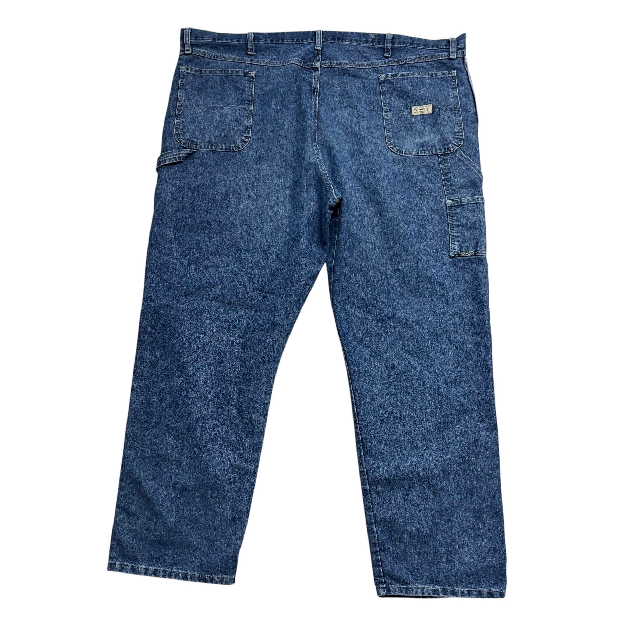 Wrangler Carpenter Jeans W50 L32 Mens Mid Blue Relaxed Straight Fit Denim