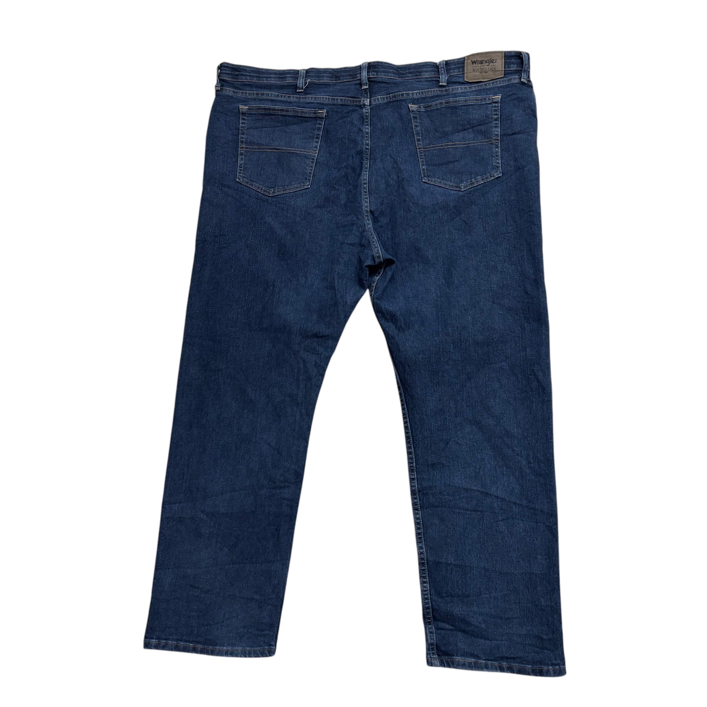 Wrangler Jeans W48 L30 Mens Dark Blue Regular Straight Fit Stretch Denim (E)