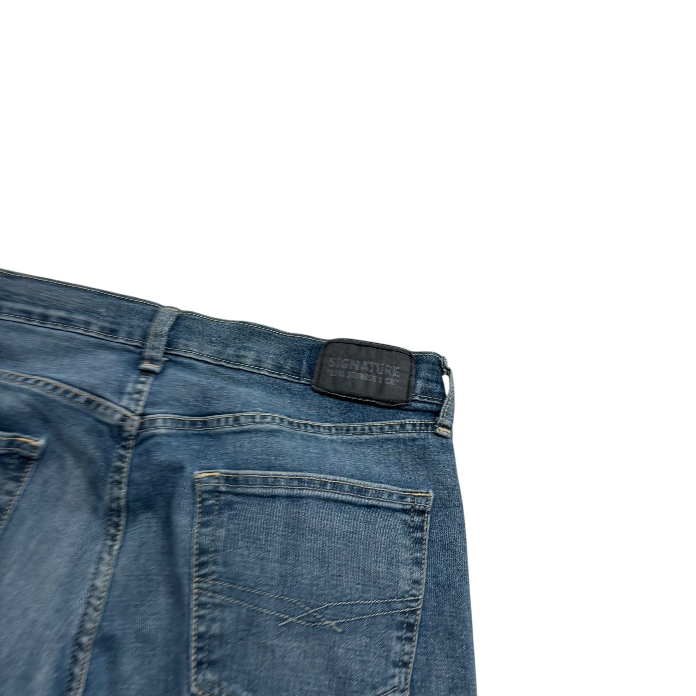 Levis Signature Jeans W33 L30 Mens Dark Blue Relaxed Straight Fit Stretch Denim
