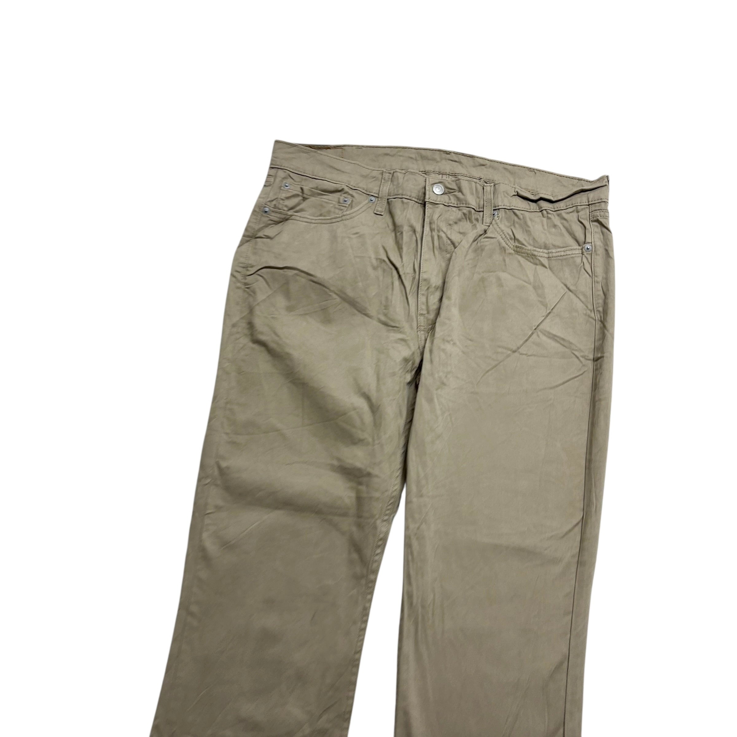 Levis 514 Jeans W38 L29 Mens Beige Cream Regular Straight Fit Stretch Denim (E)