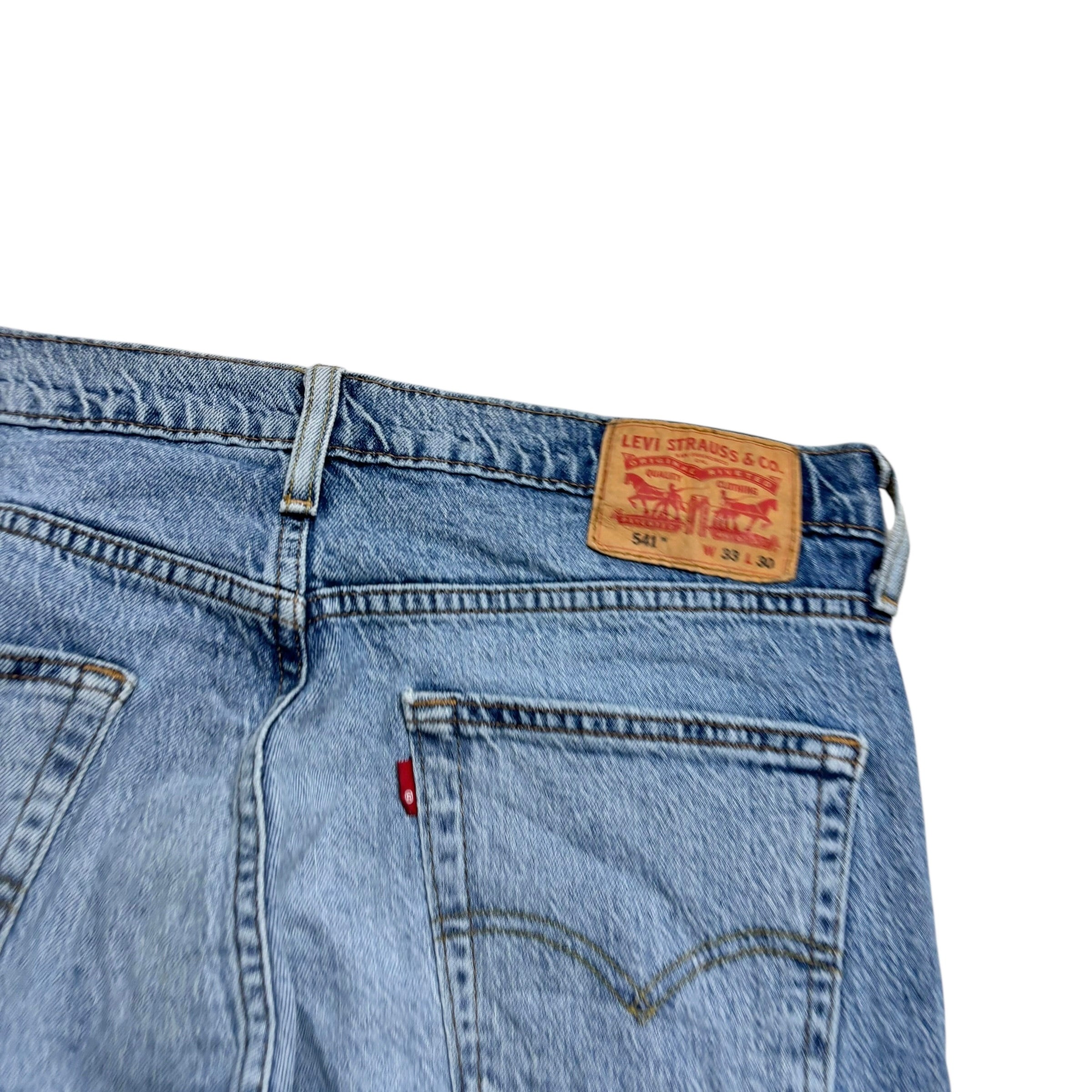 Levis 541 Jeans W33 L30 Mens Light Blue Athletic Tapered Fit Stretch Denim