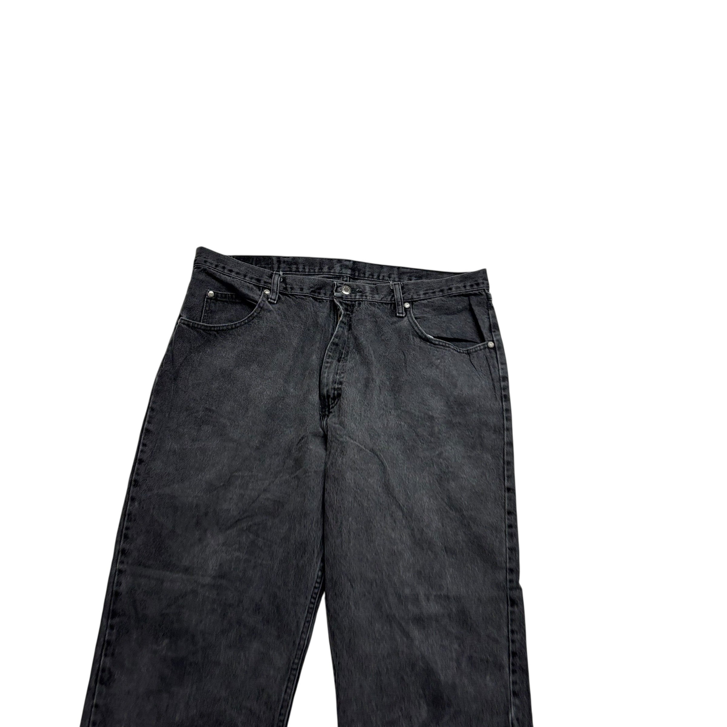 Wrangler Jeans W40 L30 Mens Black Relaxed Straight Fit Denim (F)