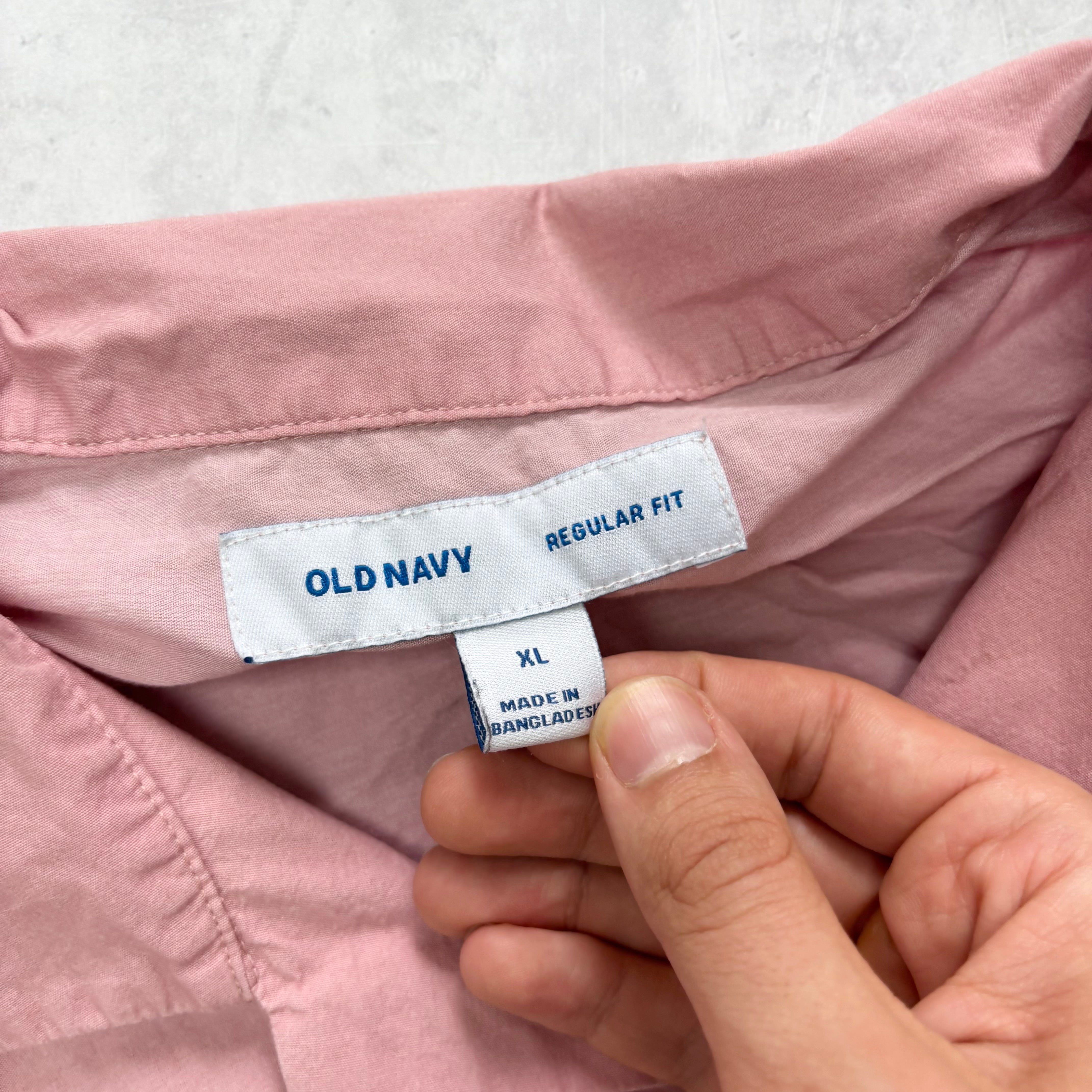 Old Navy Hawaiian Shirt Mens XL Pink Aloha Short Sleeve Cotton Regular Fit (E)