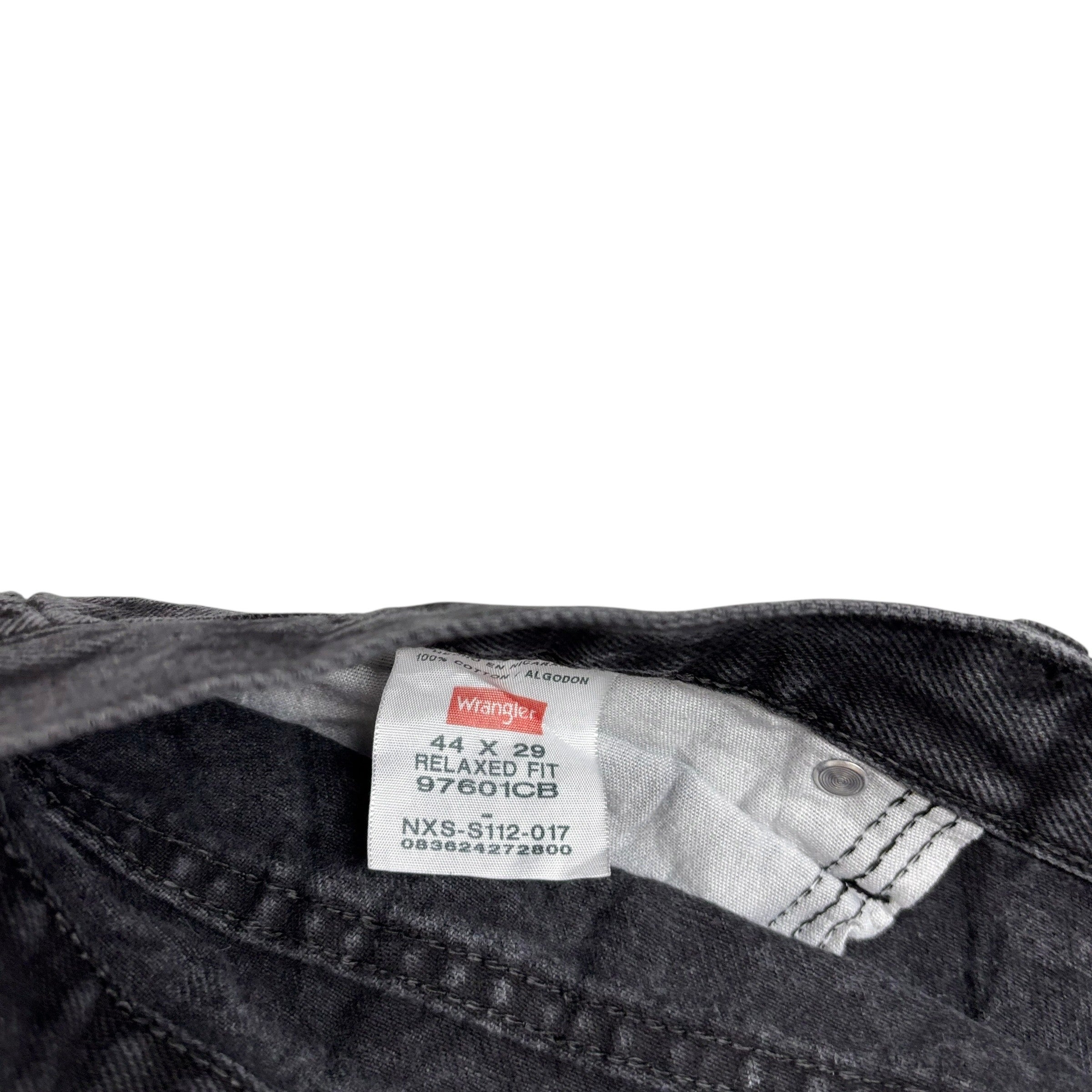 Wrangler Jeans W44 L29 Mens Black Relaxed Straight Fit Denim