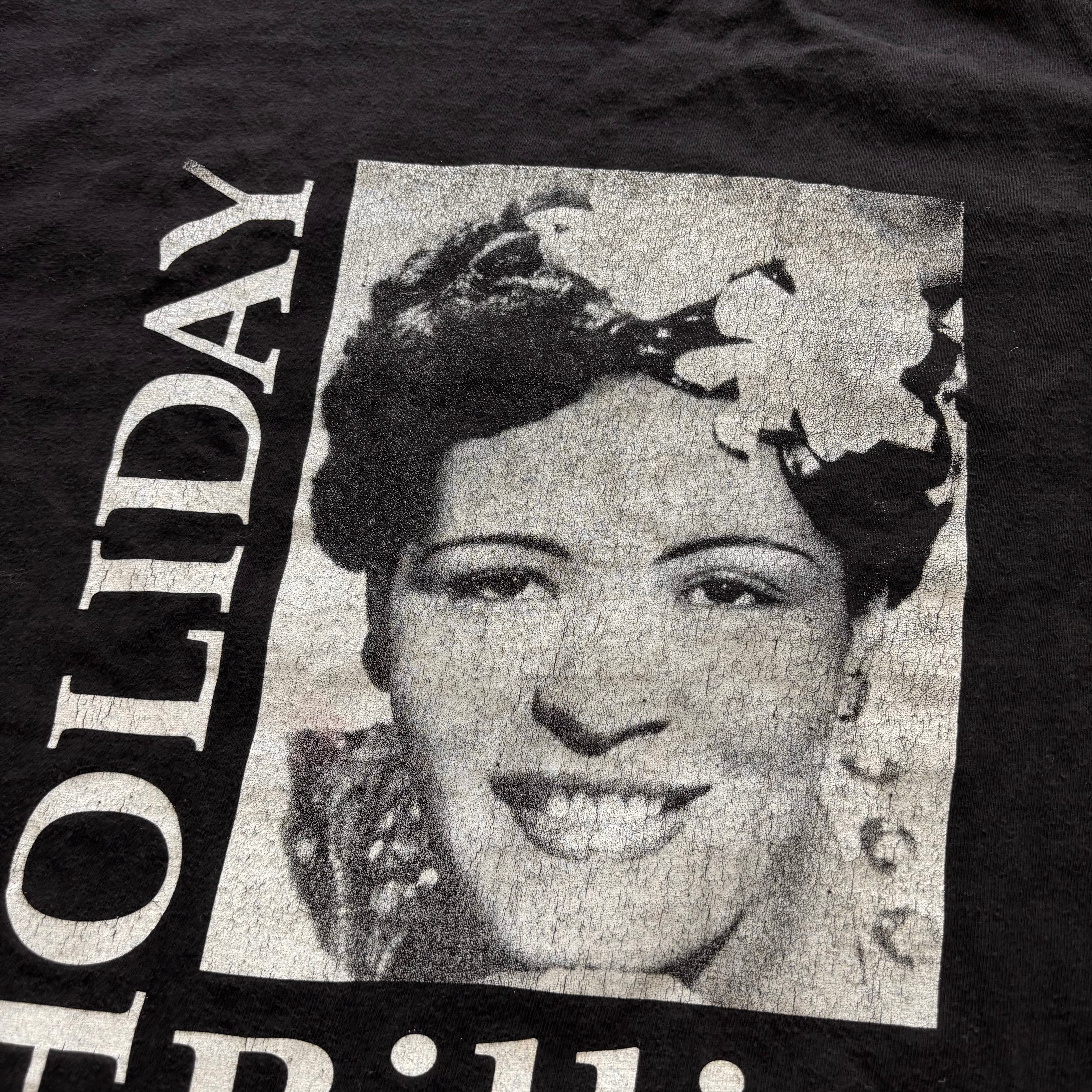 Vintage Billie Holiday T Shirt Mens XL Black Single Stitch Jazz Music 90s (E)