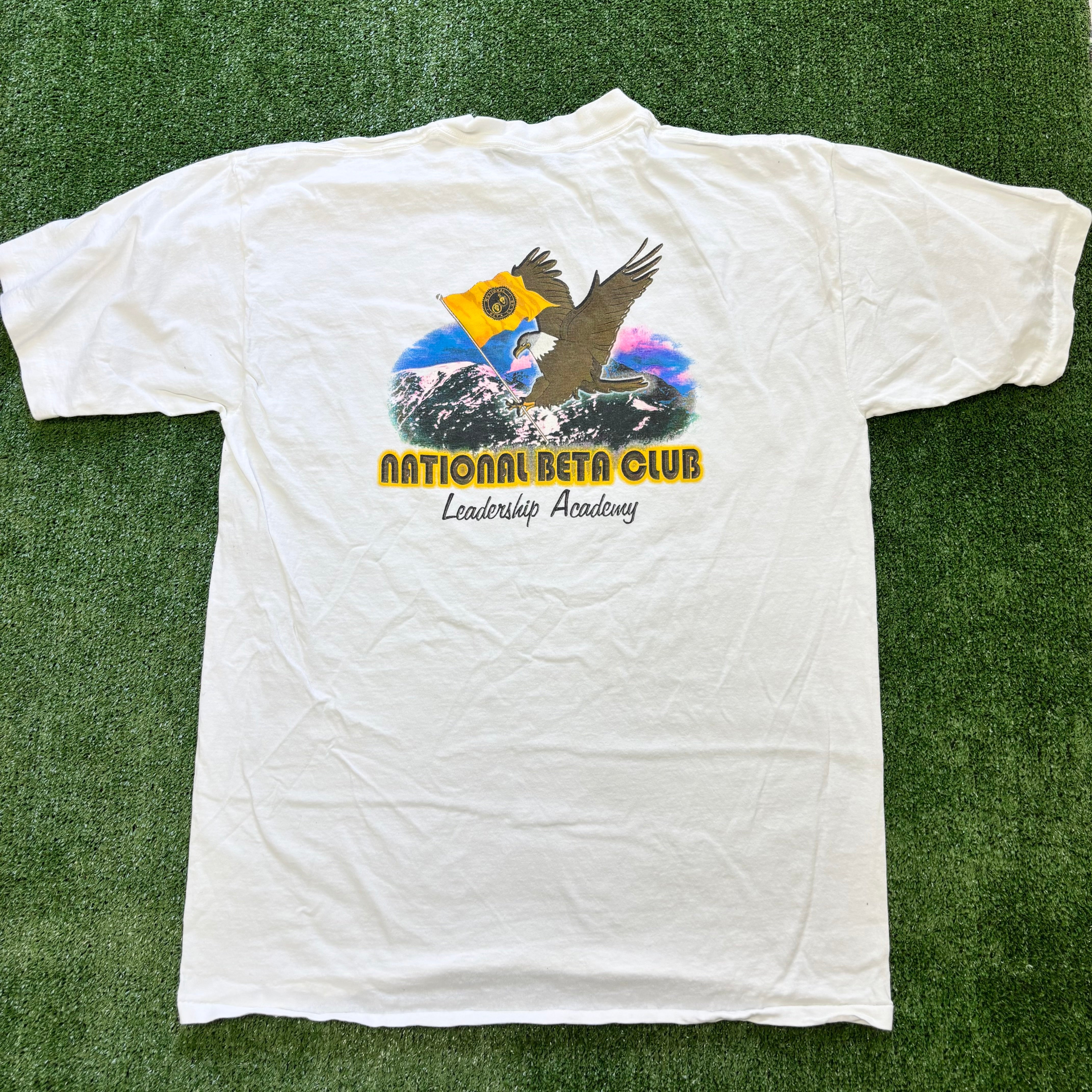 Vintage T Shirt Mens XL White Single Stitch Graphic Print 90s USA