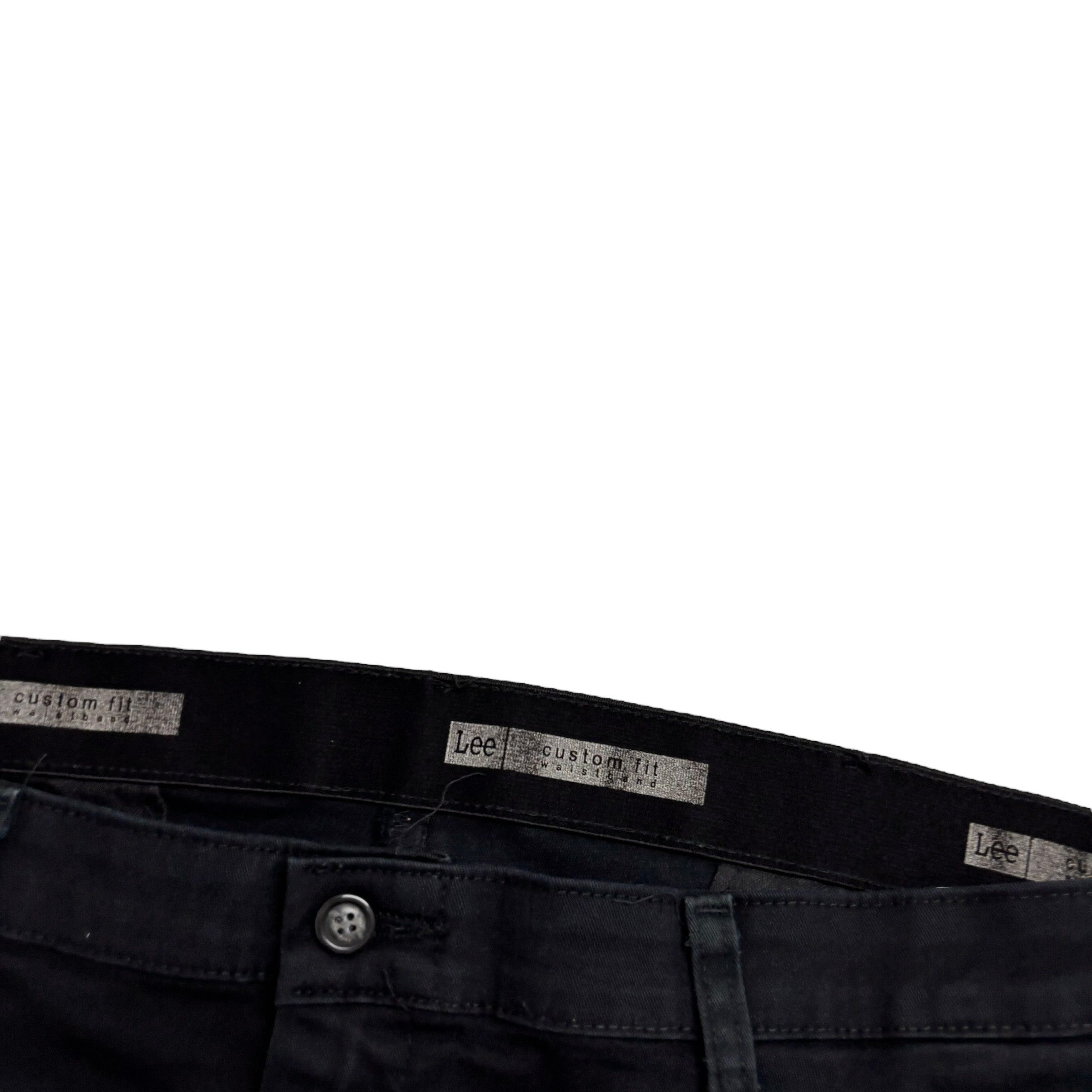 Lee Trousers W38 L30 Mens Black Regular Straight Fit Stretch Pants (E)