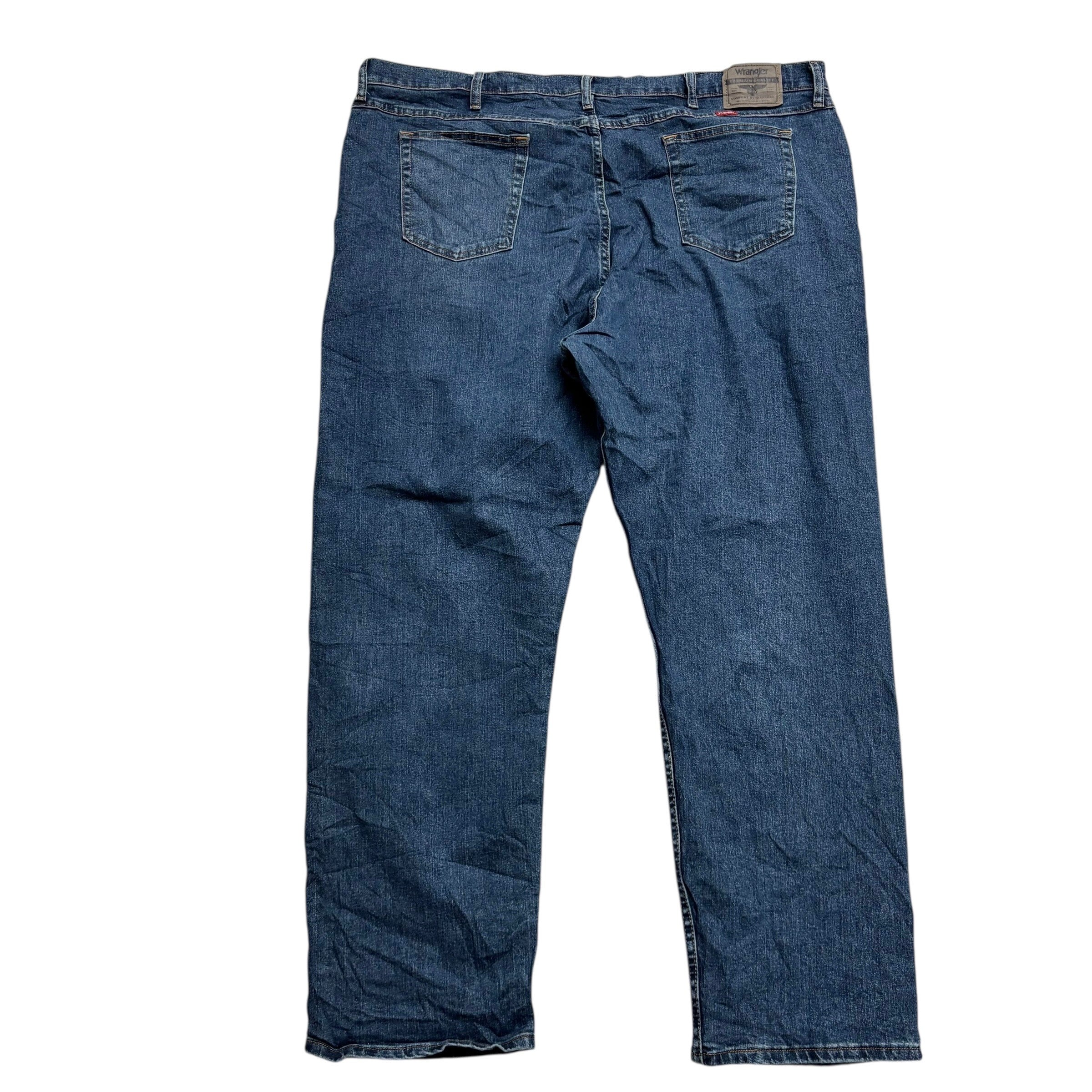 Wrangler Jeans W46 L32 Mens Dark Blue Relaxed Straight Fit Stretch Denim (E)