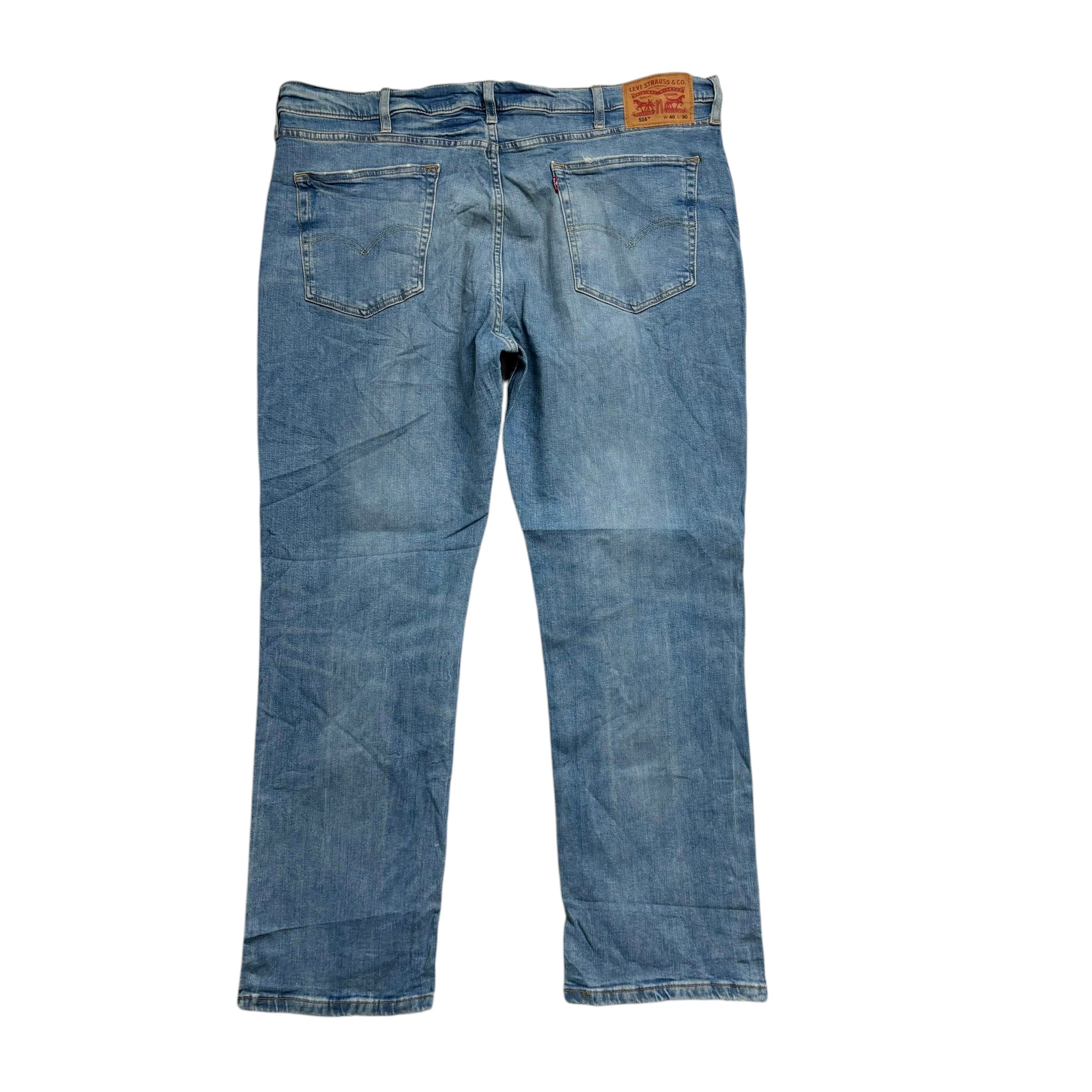Levis 514 Jeans W40 L30 Mens Light Blue Regular Straight Fit Stretch Denim