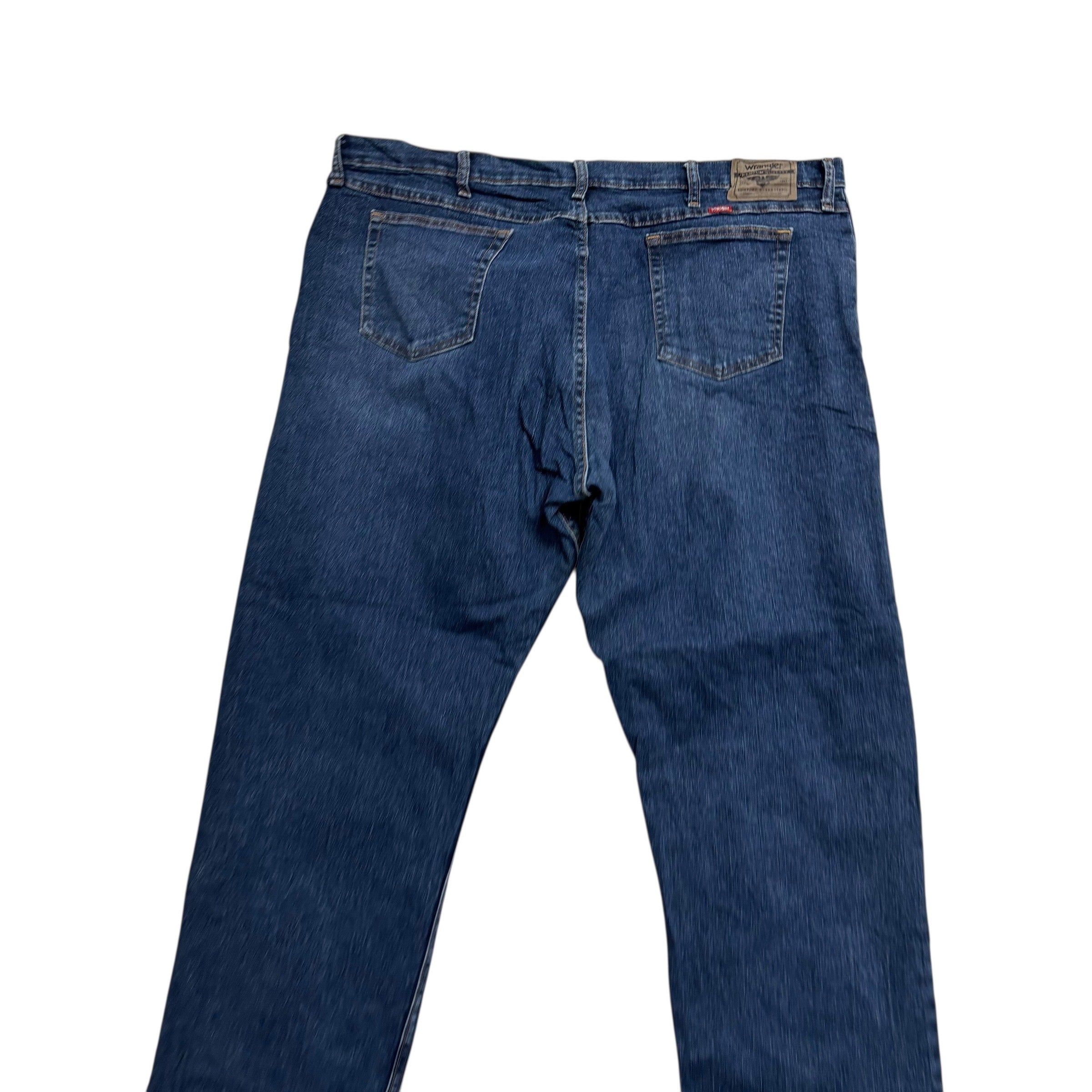 Wrangler Jeans W44 L29 Mens Dark Blue Relaxed Straight Fit Stretch Denim (F)