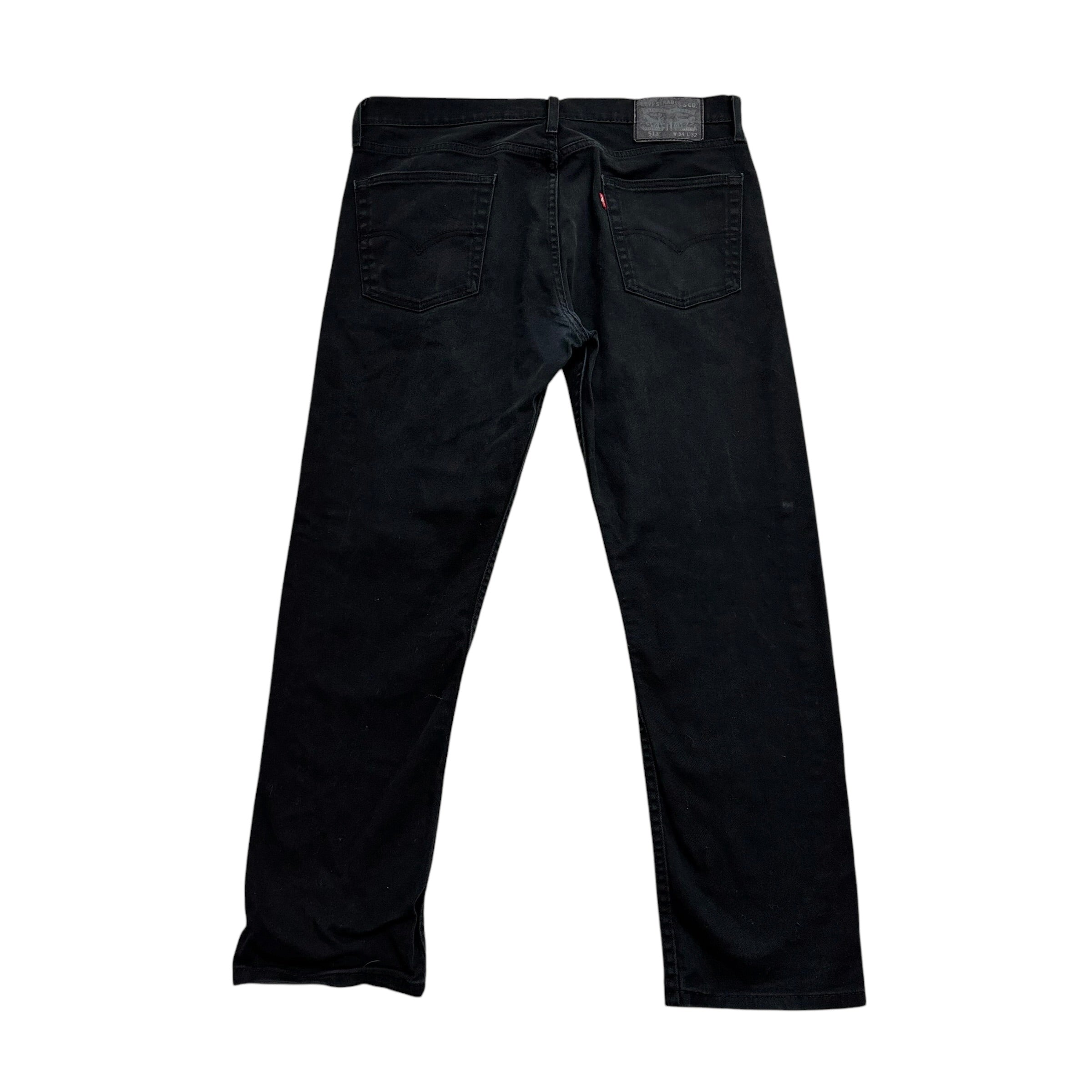 Levis 513 Jeans W34 L29 Mens Black Slim Straight Fit Stretch Denim