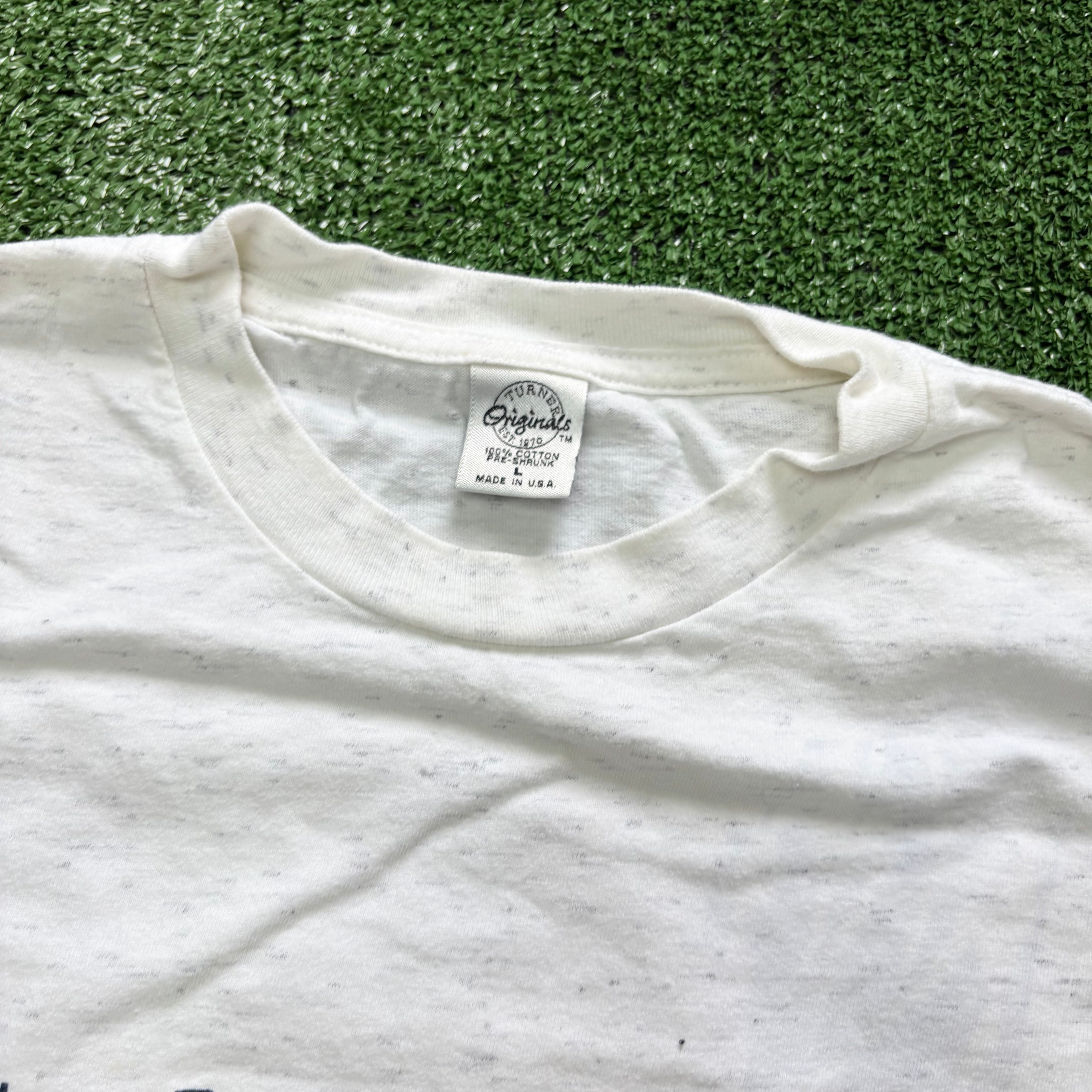 Vintage T Shirt Mens Medium White Single Stitch Graphic Print 90s USA Tourist