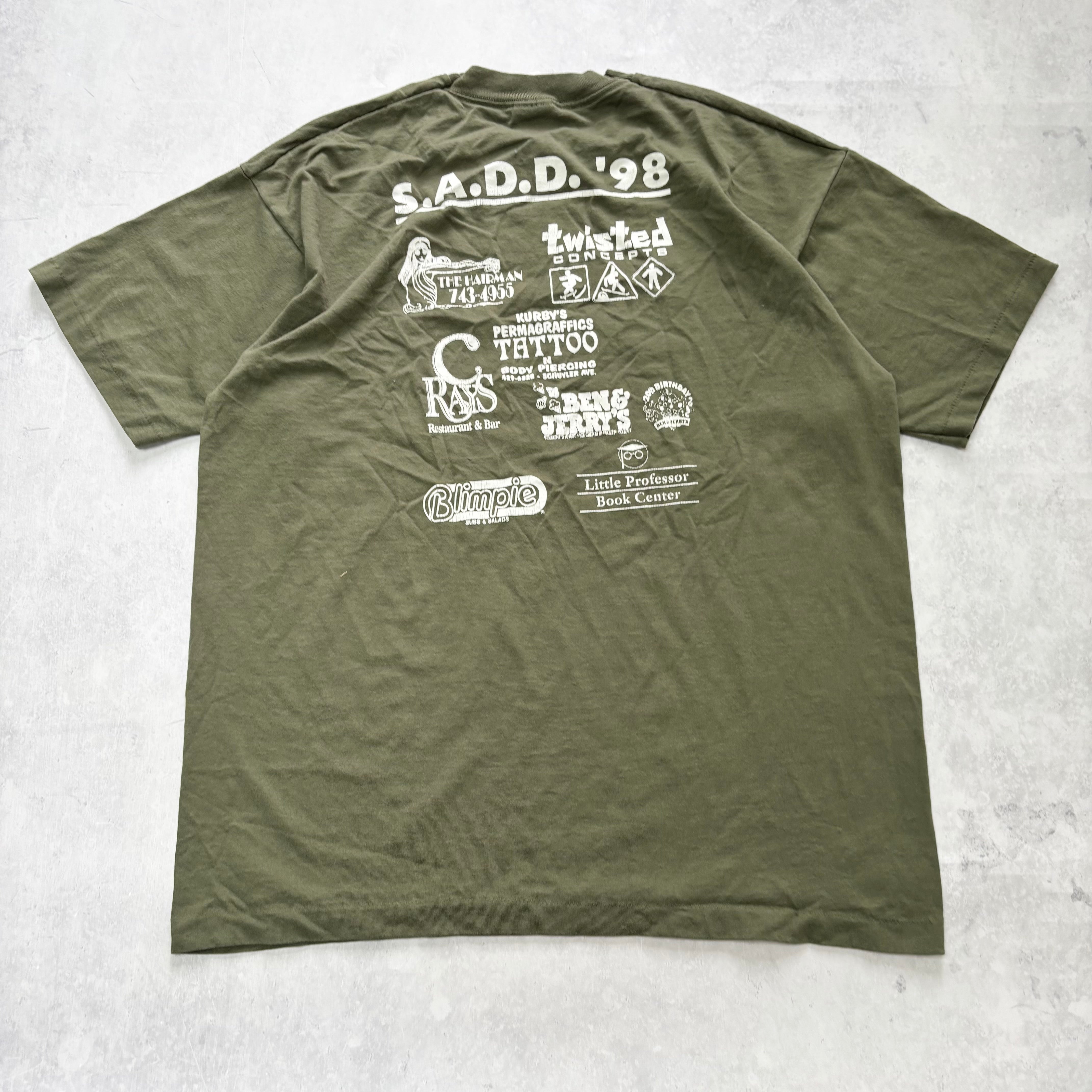 Vintage T Shirt Mens XL Green Single Stitch Graphic Print 90s USA (E)