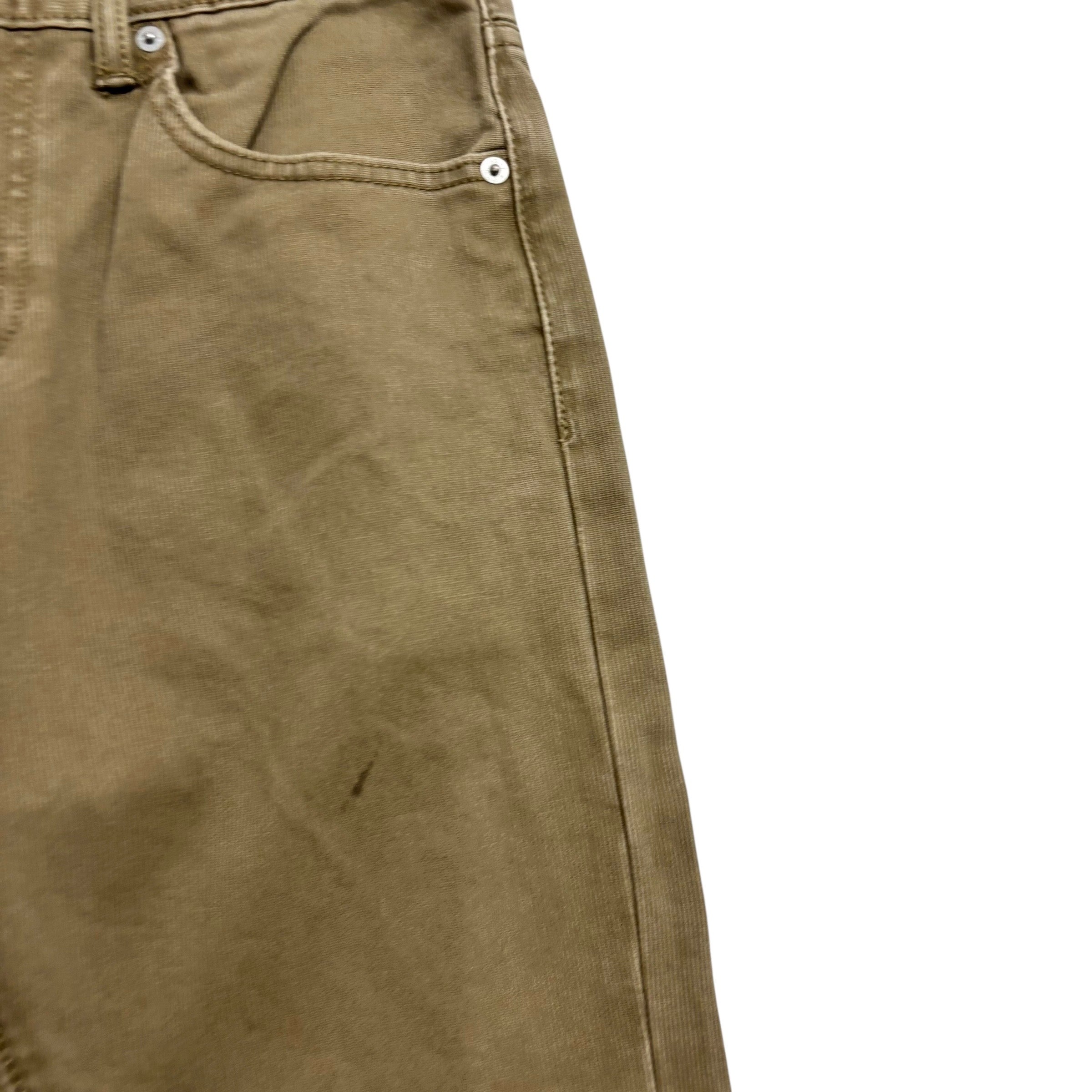 Levis 513 Corduroy Trousers W30 L30 Mens Olive Green Slim Straight Fit (F)