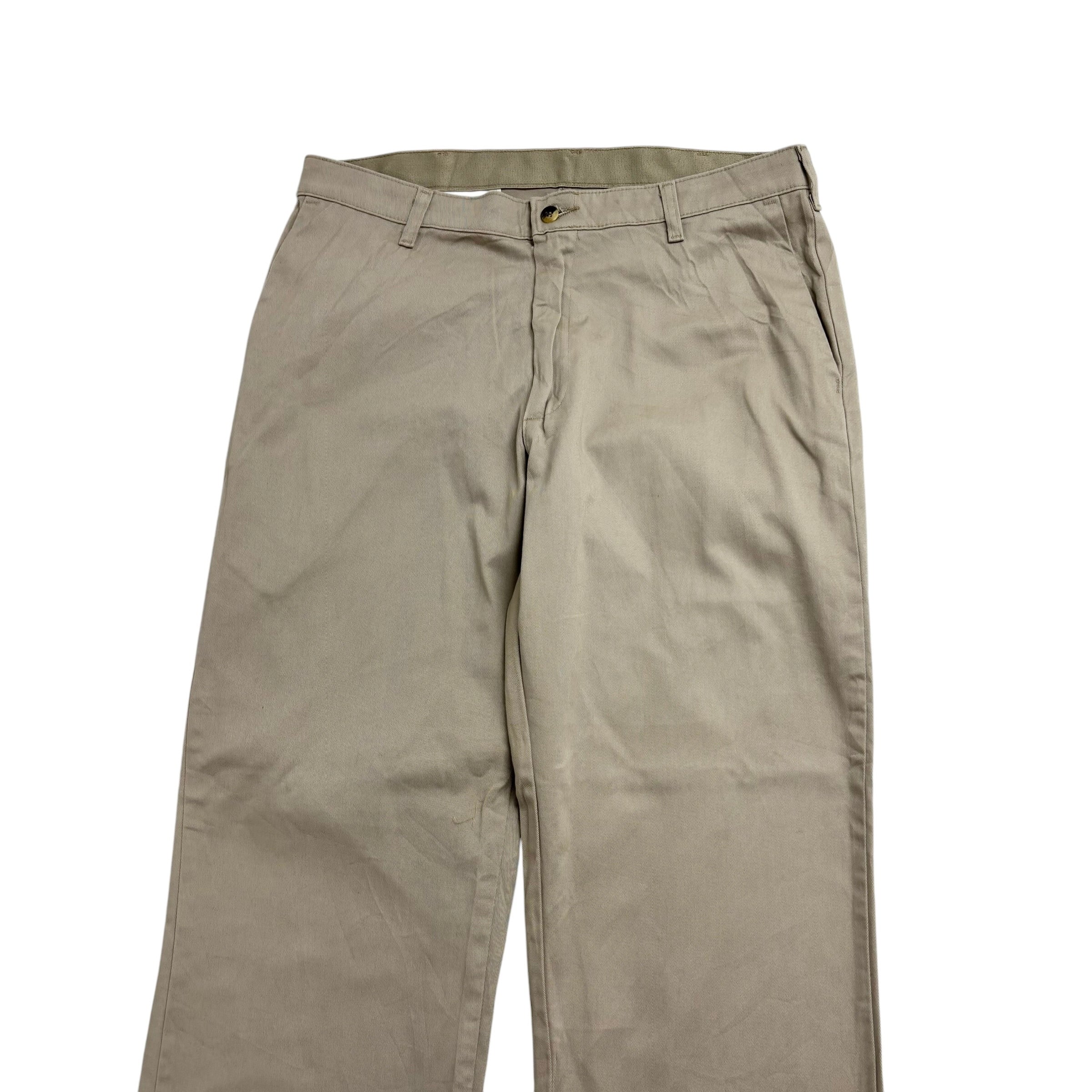 Wrangler Trousers W34 L30 Mens Beige Relaxed Straight Fit Stretch Pants
