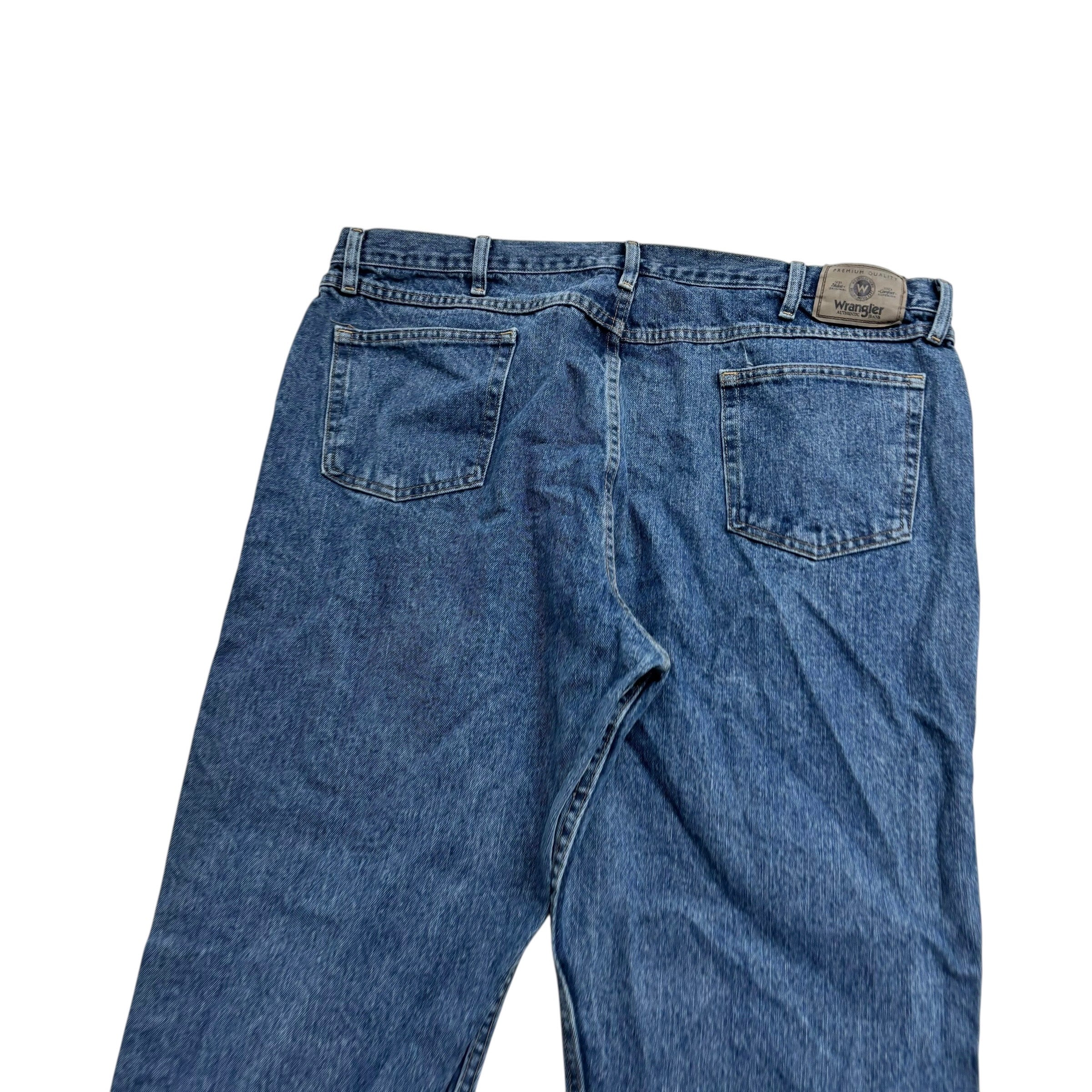 Wrangler Jeans W44 L30 Mens Mid Blue Relaxed Straight Fit Baggy Denim (E)