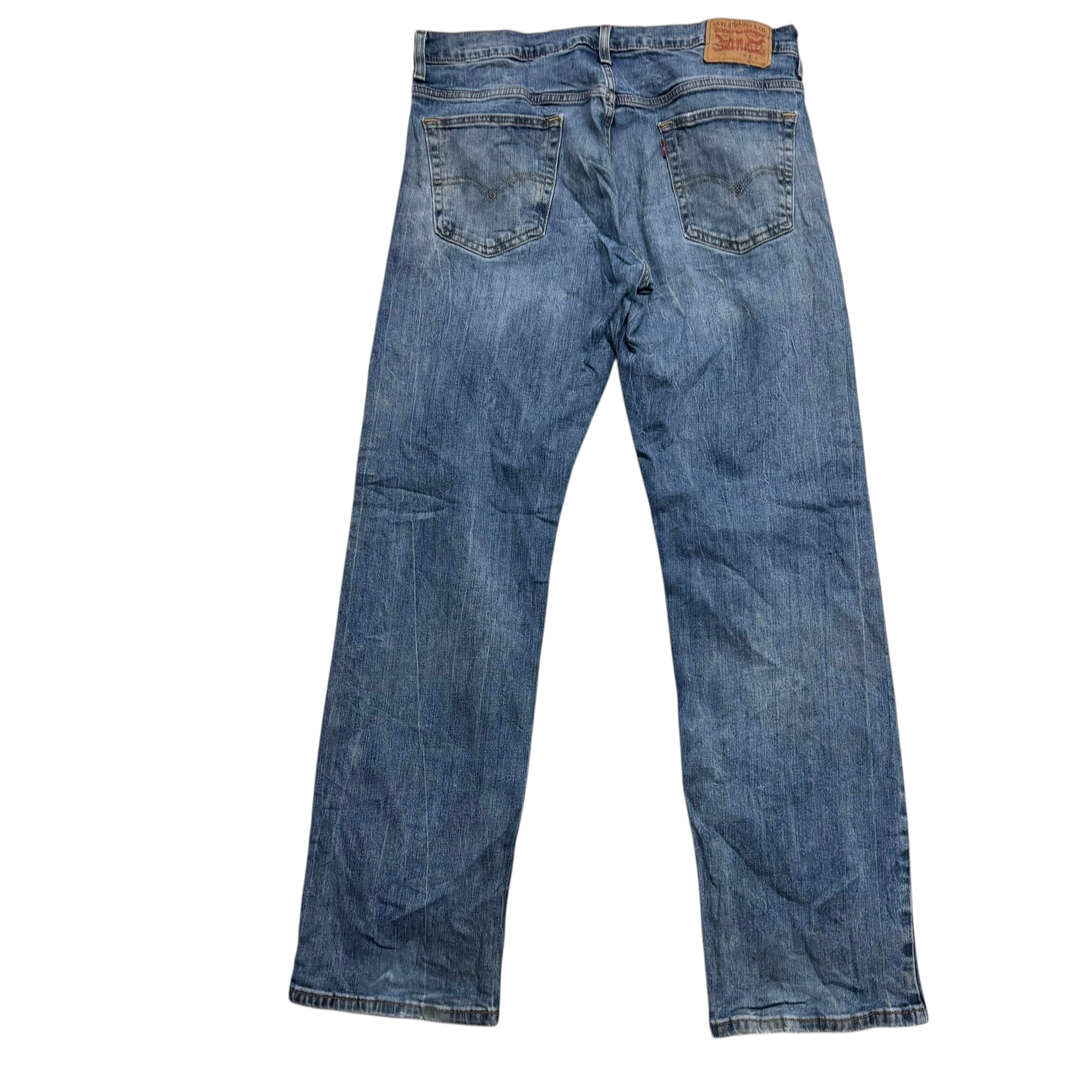 Levis 569 Jeans W33 L34 Mens Mid Blue Baggy Relaxed Straight Fit Stretch Denim
