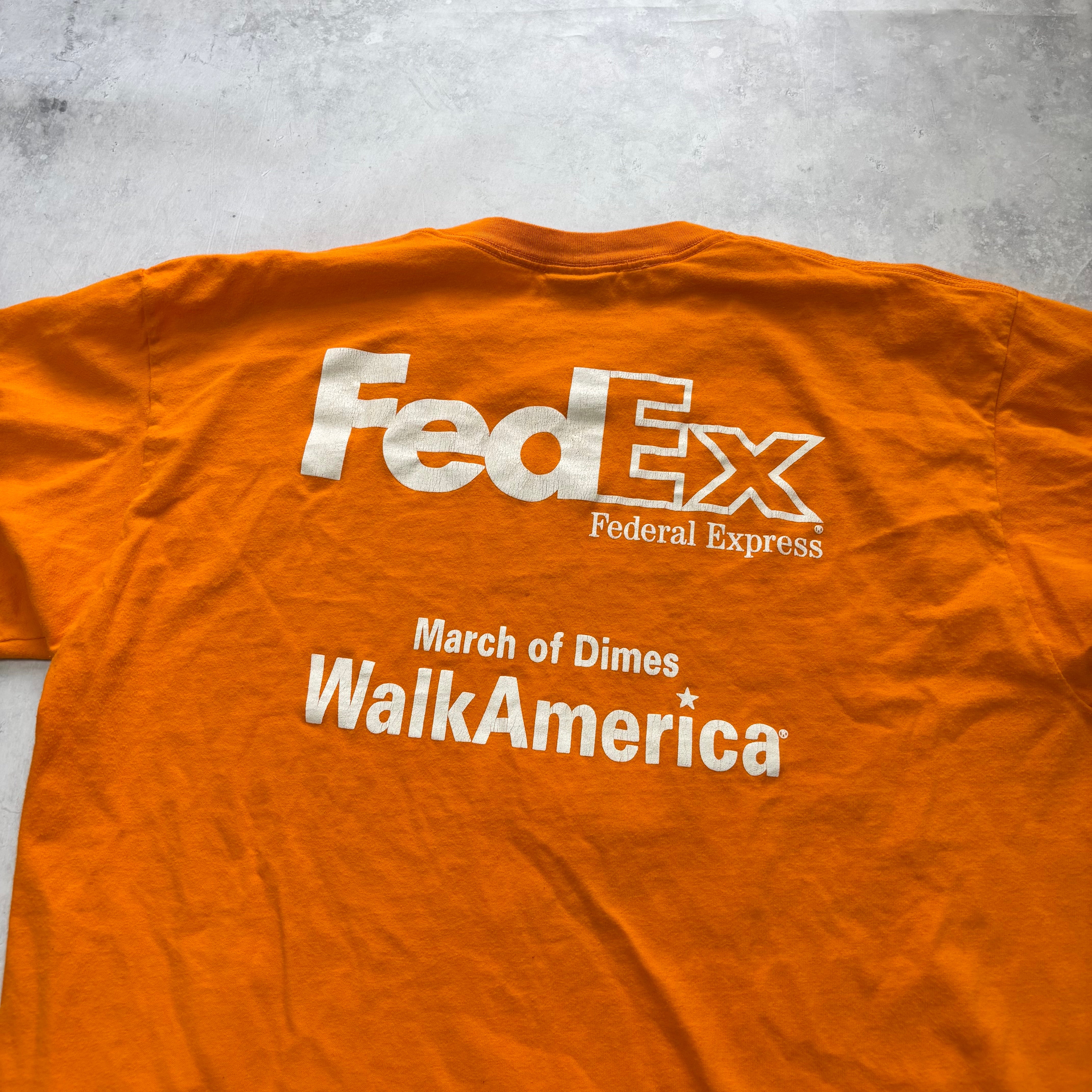 Vintage T Shirt Mens XL Orange Single Stitch Graphic Print 90s USA (E)