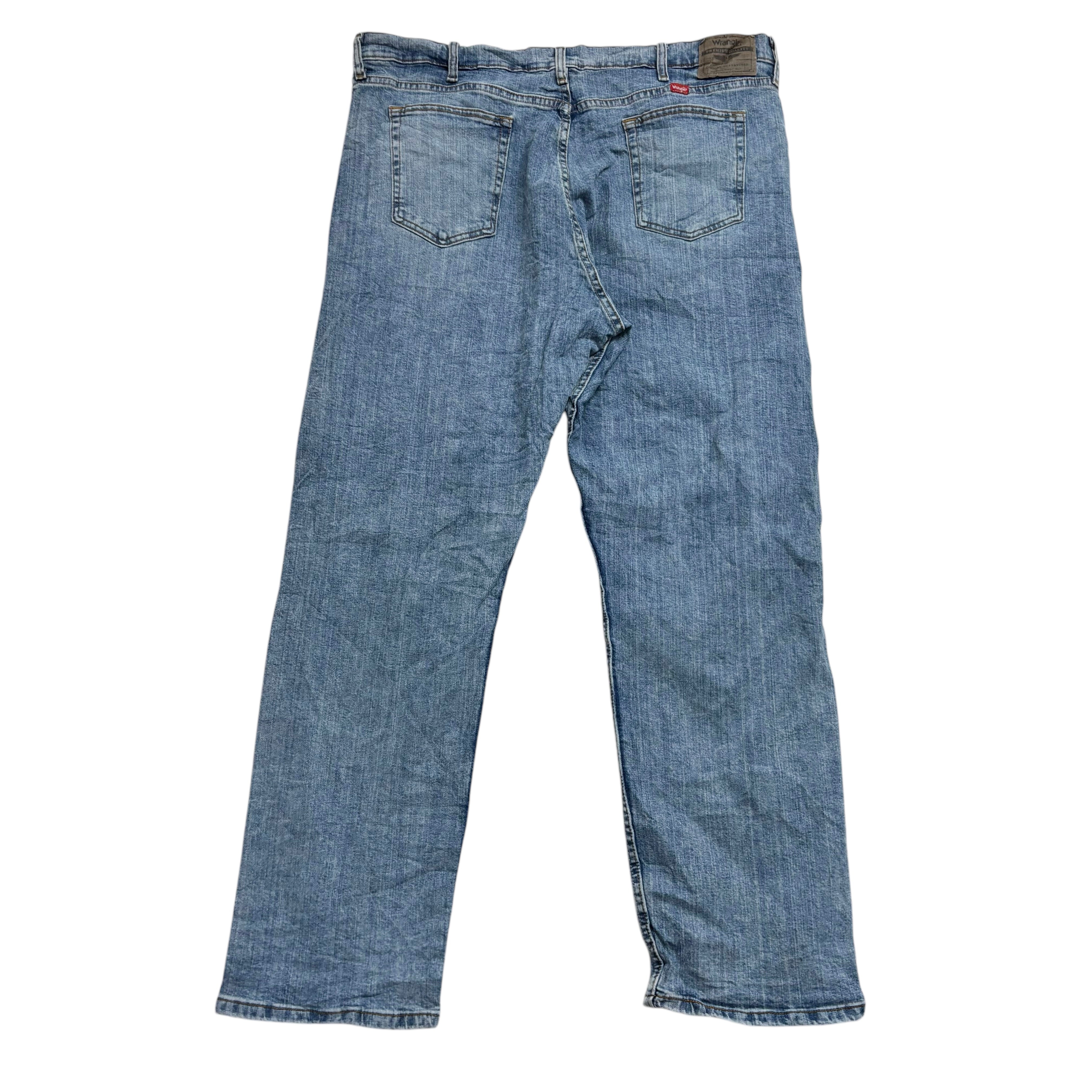 Wrangler Jeans W40 L32 Mens Mid Blue Relaxed Straight Fit Stretch Denim (E)