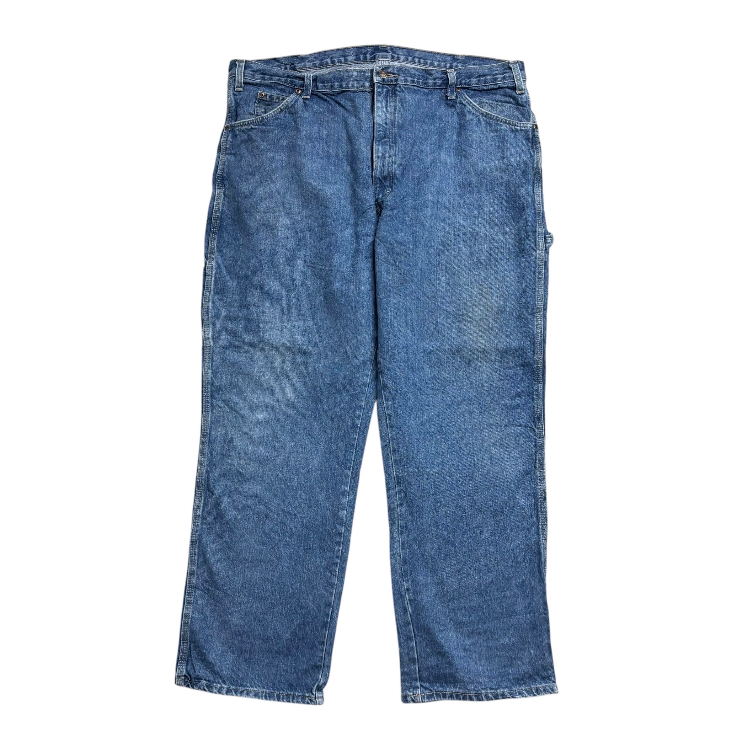 Dickies Carpenter Jeans W42 L32 Mens Mid Blue Relaxed Straight Fit Pants