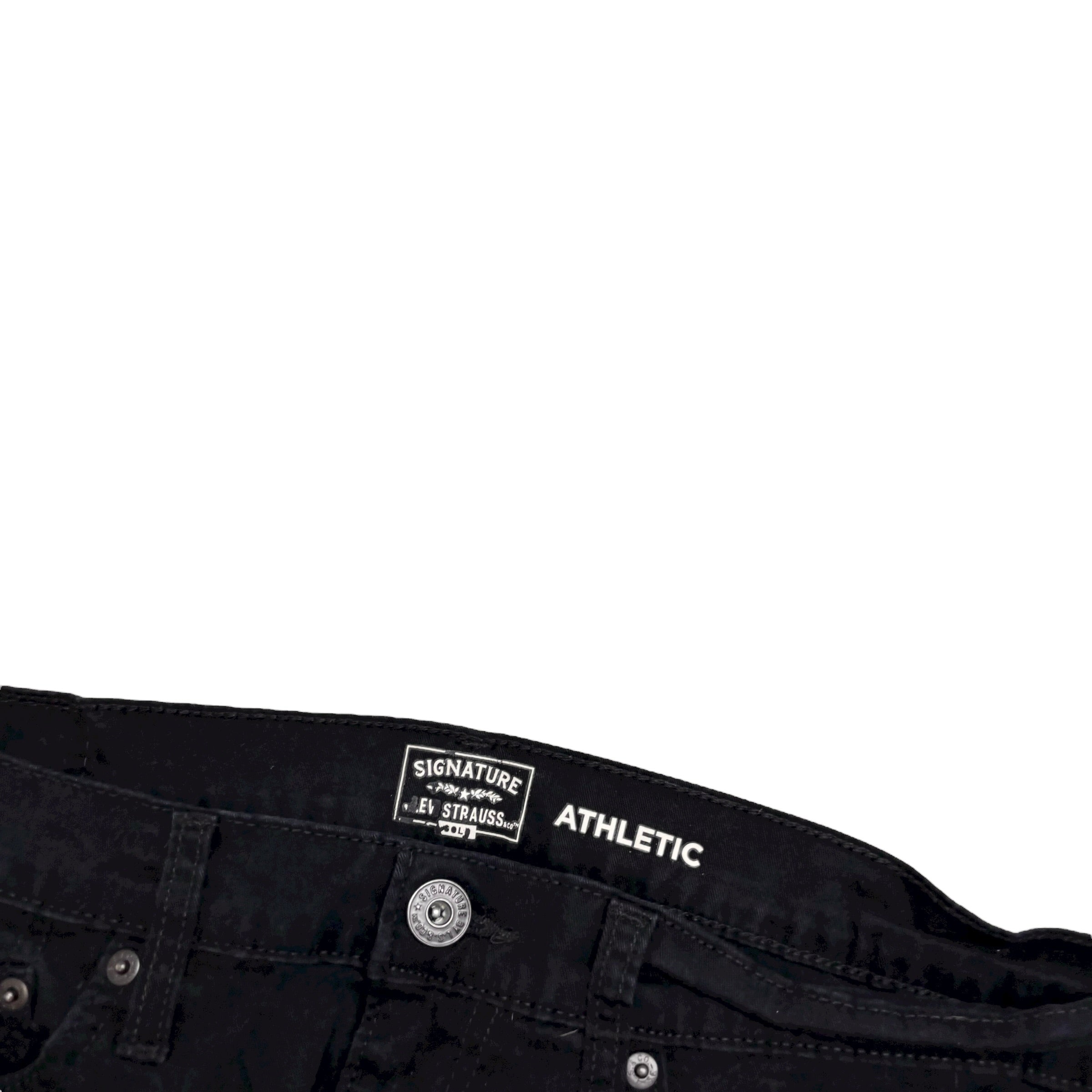 Levis Signature Trousers W34 L29 Mens Black Athletic Fit Stretch Pants (E)