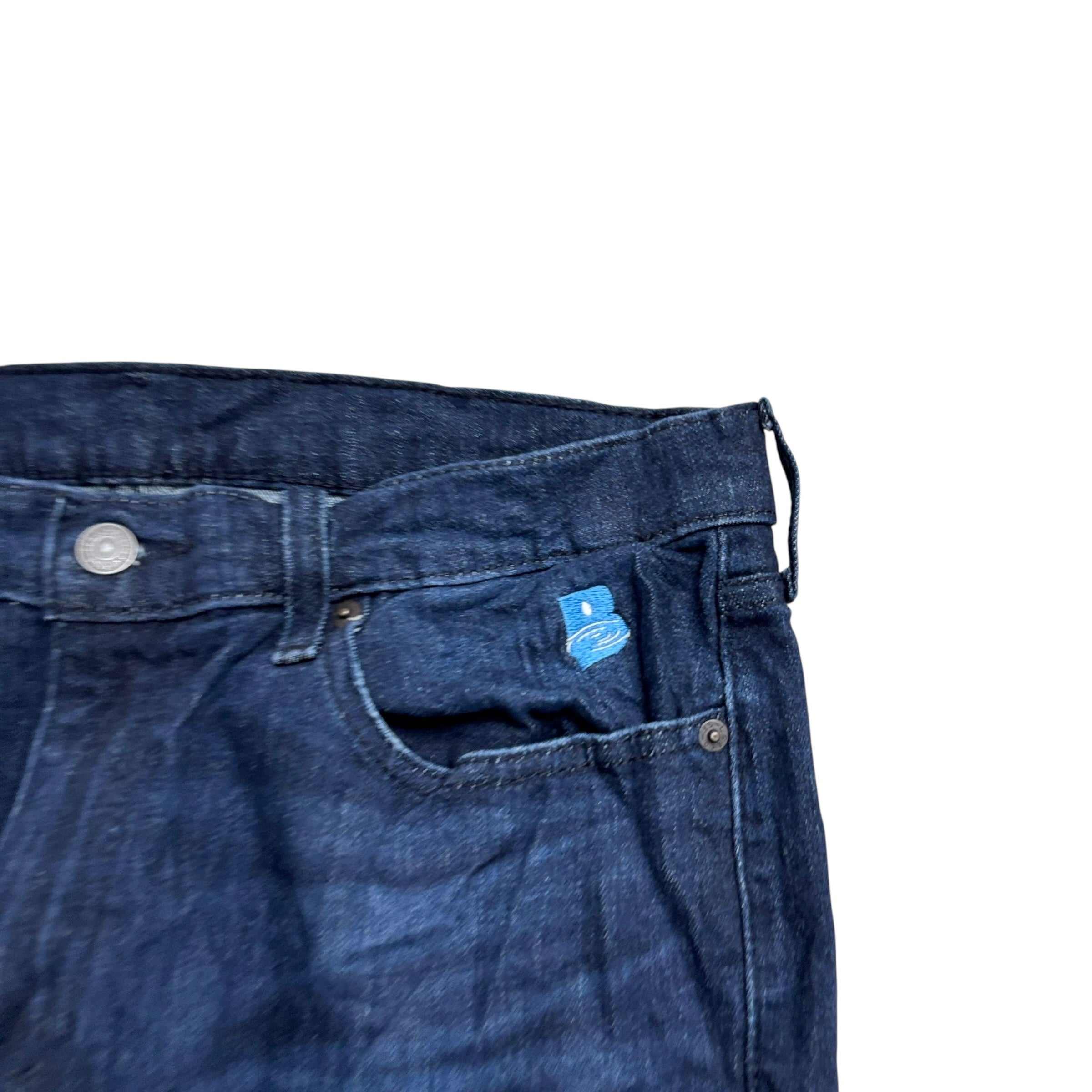 Levis 514 Jeans W34 L34 Mens Navy Blue Regular Straight Fit Denim