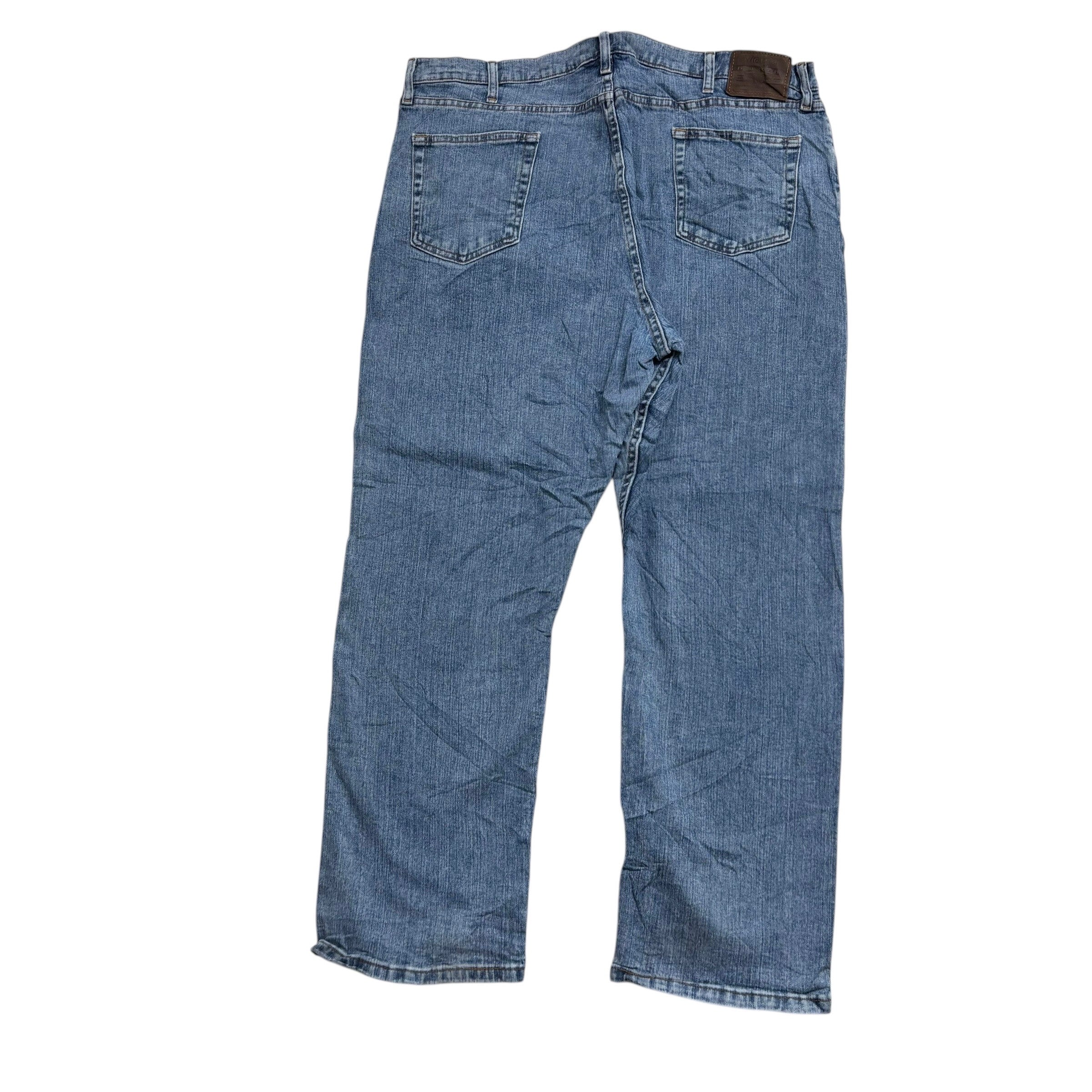 Wrangler Jeans W42 L30 Mens Mid Blue Relaxed Straight Fit Stretch Denim