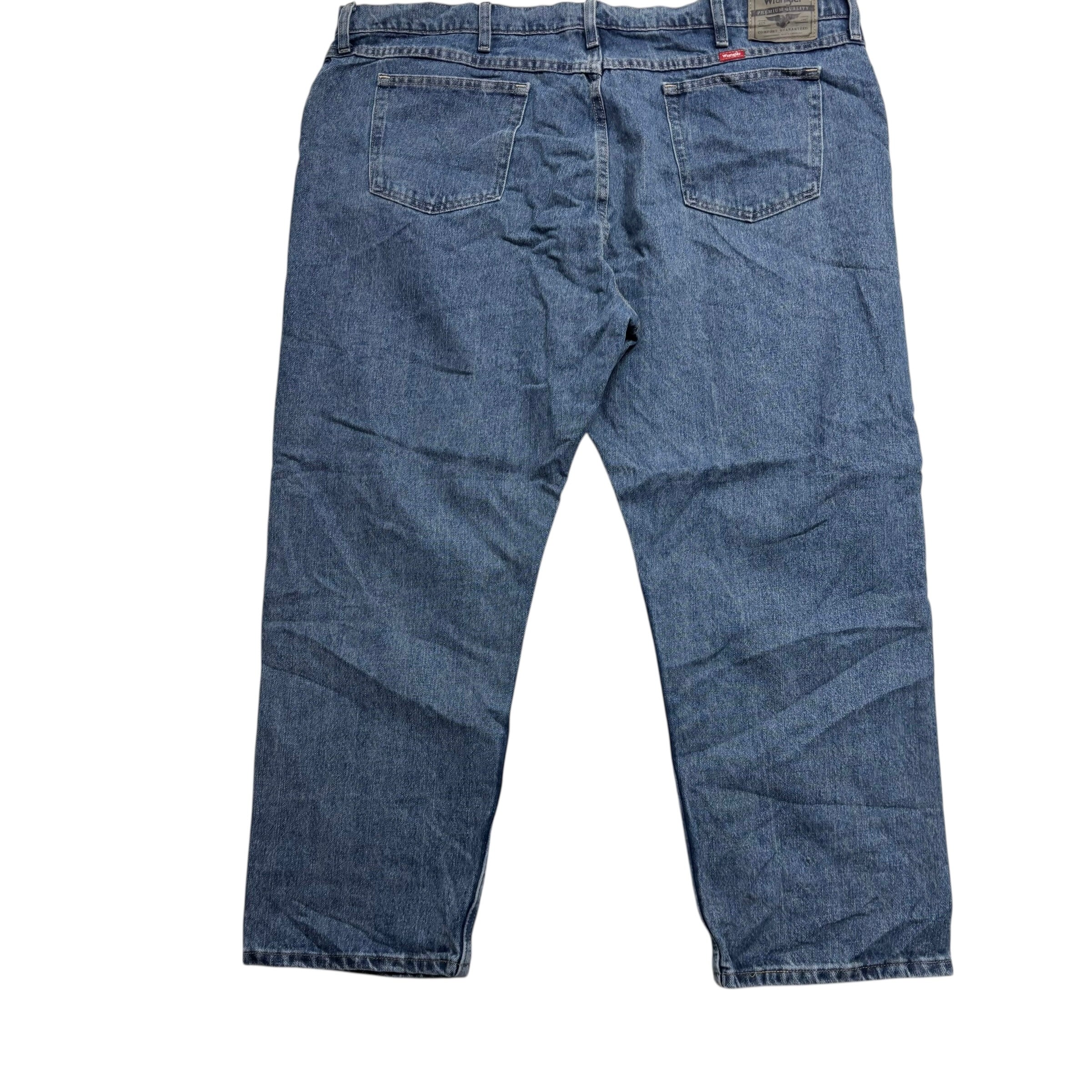 Wrangler Jeans W46 L29 Mens Mid Blue Relaxed Straight Fit Denim (E)