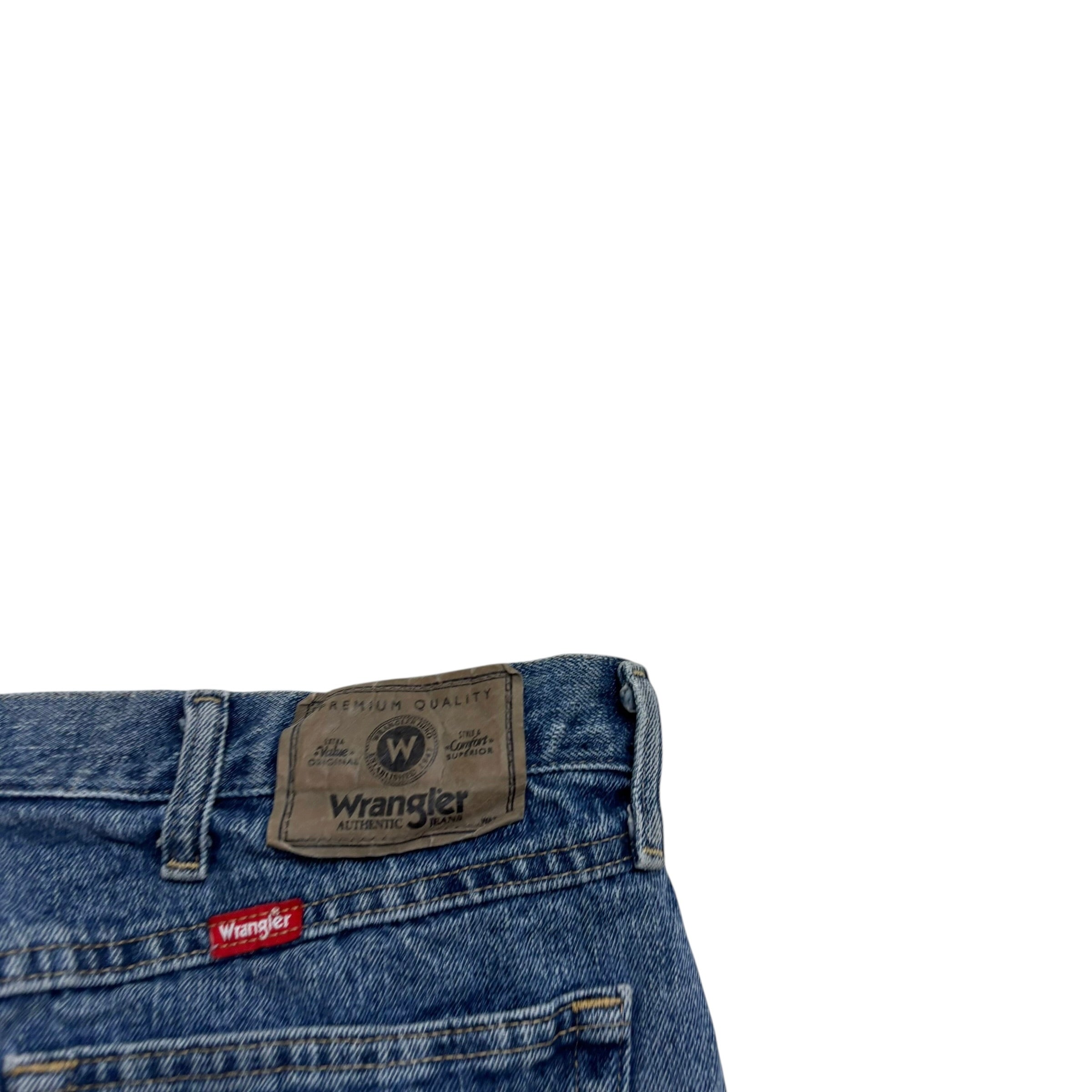 Wrangler Jeans W40 L30 Mens Mid Blue Relaxed Straight Fit Denim (E)