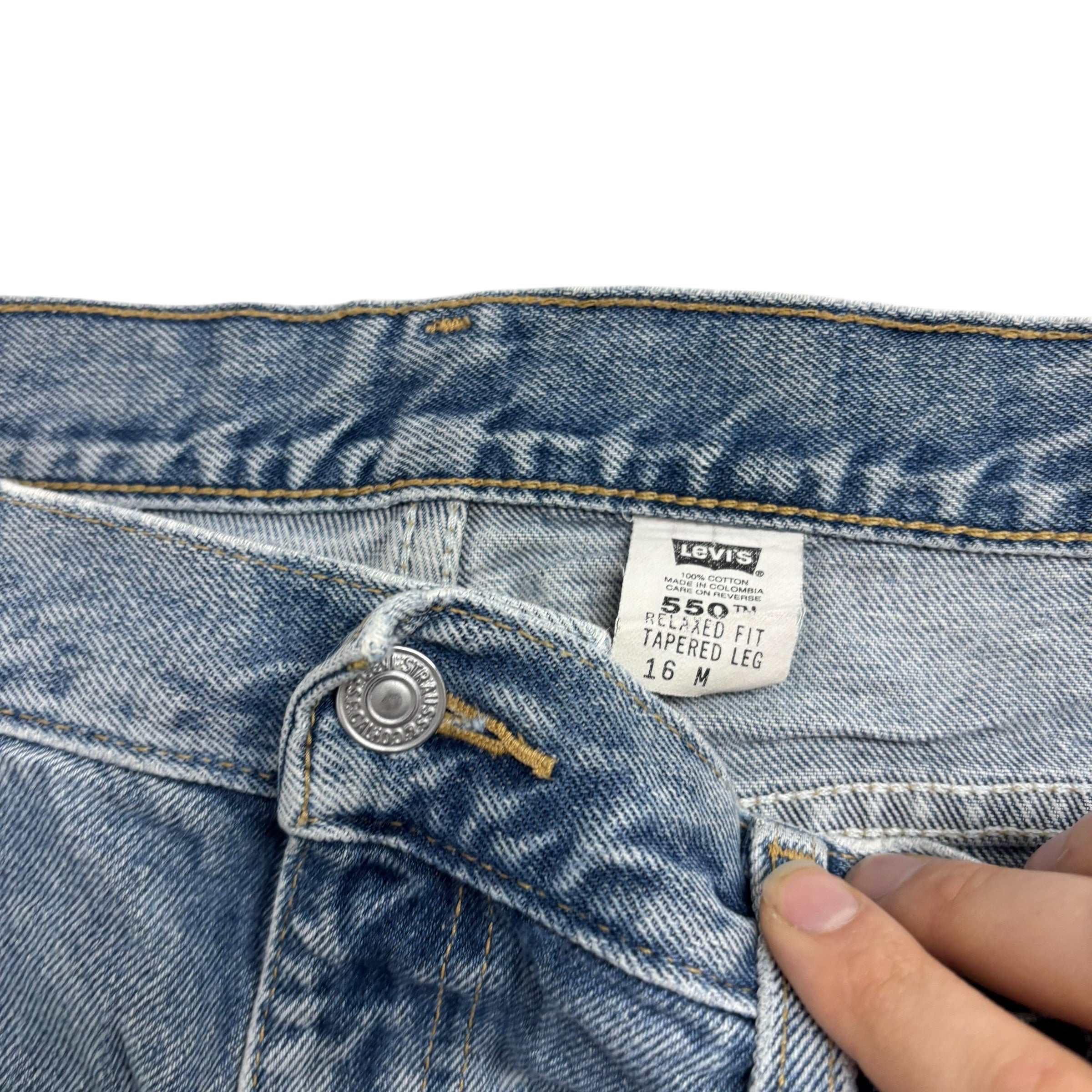 Levis 550 Jeans W36 L31 Womens Light Blue Relaxed Taper Mom Vintage Denim