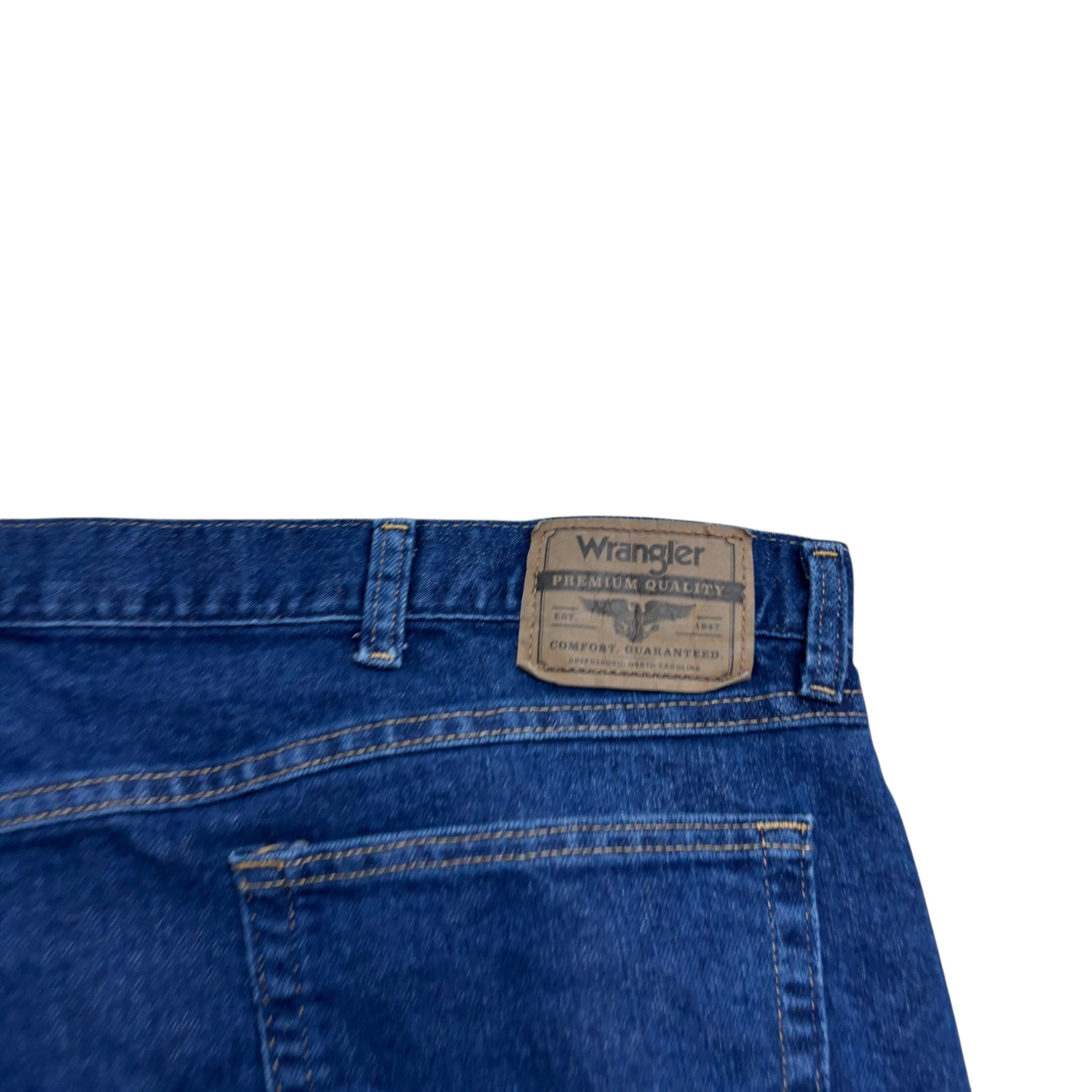 Wrangler Jeans W44 L30 Mens Dark Blue Regular Straight Fit Denim