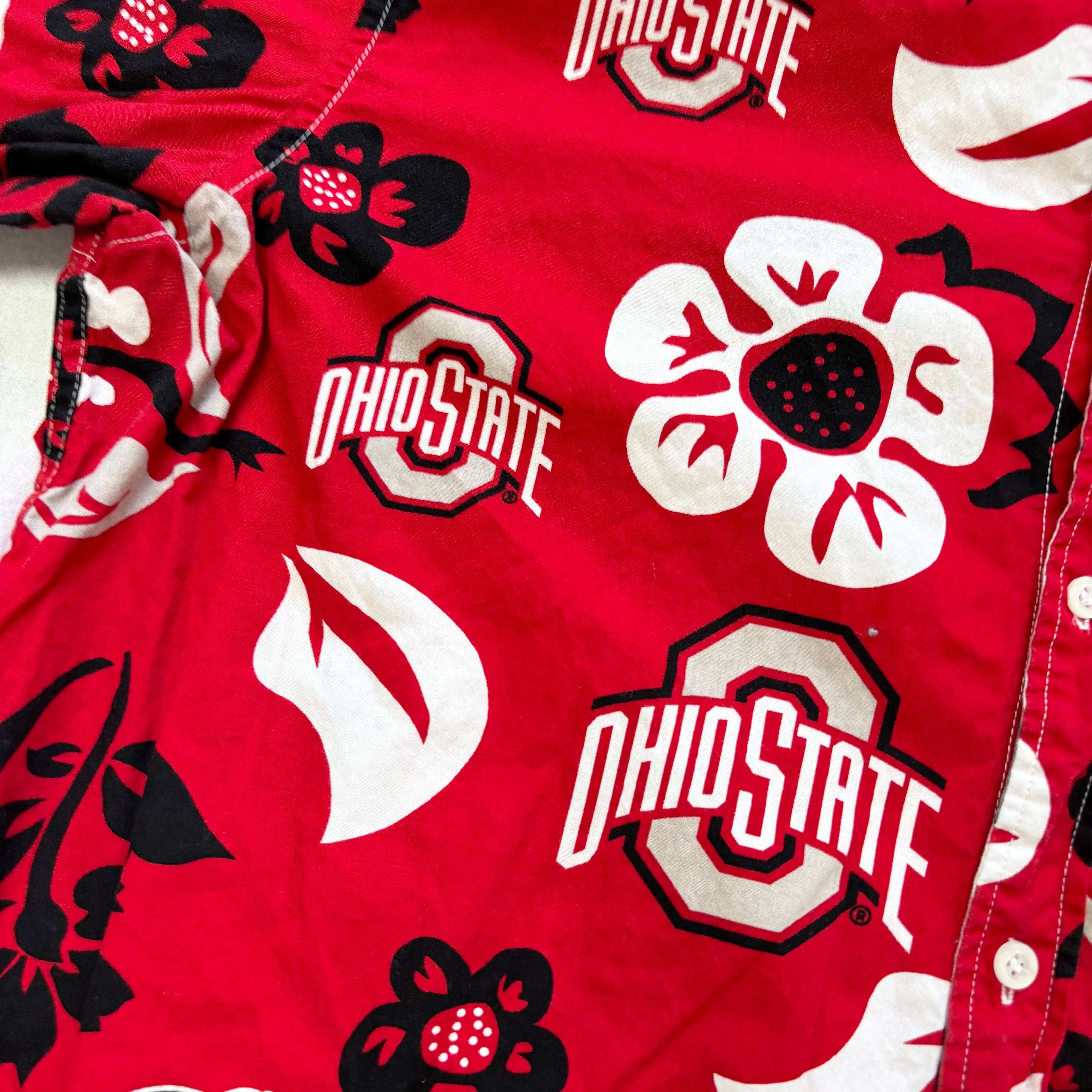 Mens Shirt XL Red Short Sleeve Cotton Ohio State College (E)