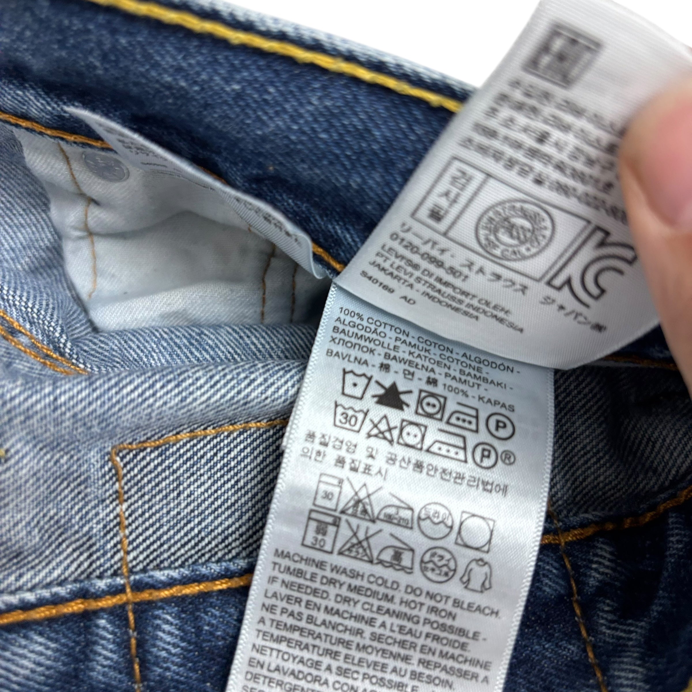 Levis 550 Jeans W38 L32 Mens Mid Blue Baggy Relaxed Straight Fit Denim (E)