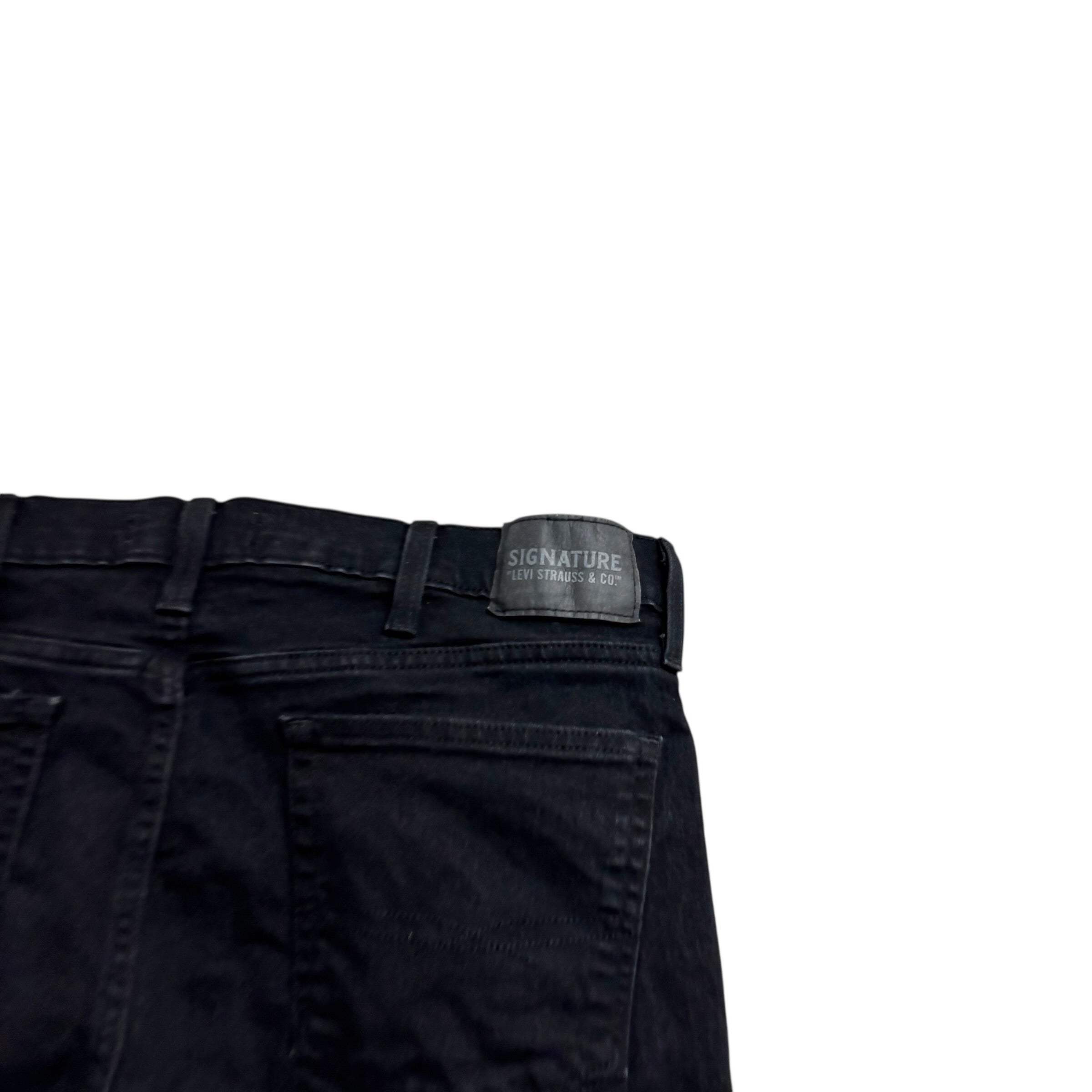 Levis Signature Jeans W38 L30 Mens Black Slim Fit Stretch Denim (E)
