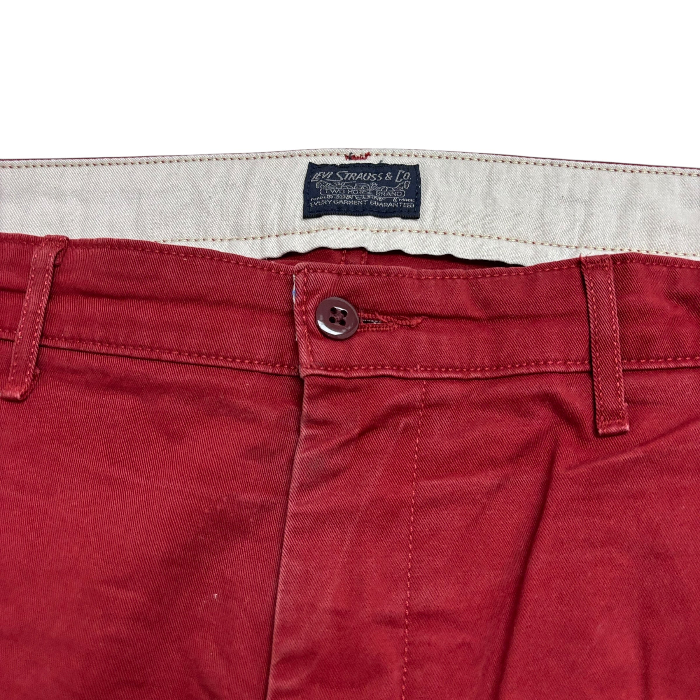 Levis Chino Trousers W40 L32 Mens Red Regular Tapered Fit Stretch Pants