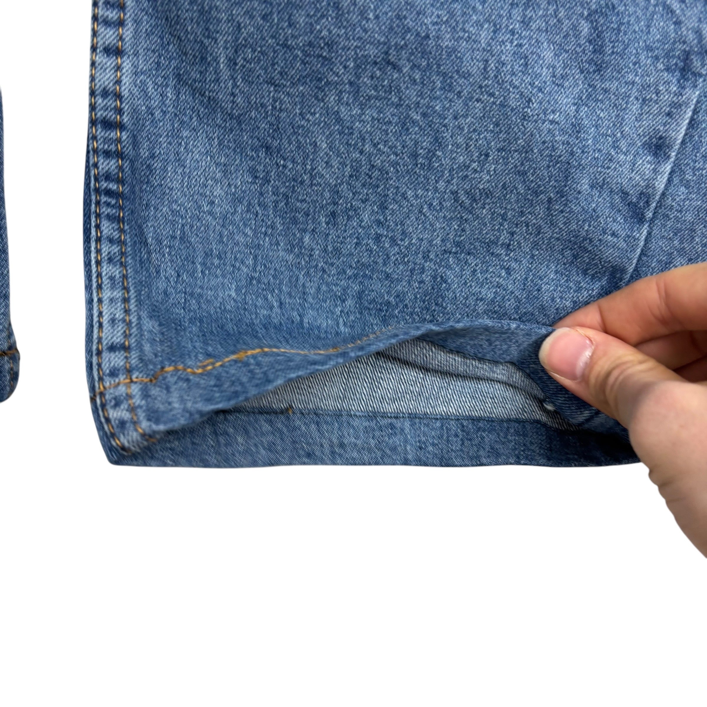 Levis 505 Jeans W32 L25 Mens Mid Blue Regular Straight Fit Stretch Denim (E)