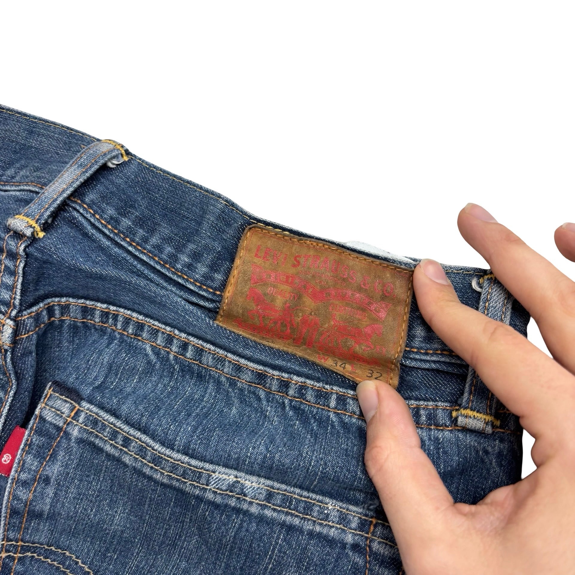 Levis 501 Jeans W32 L31 Mens Mid Blue Regular Straight Fit Denim