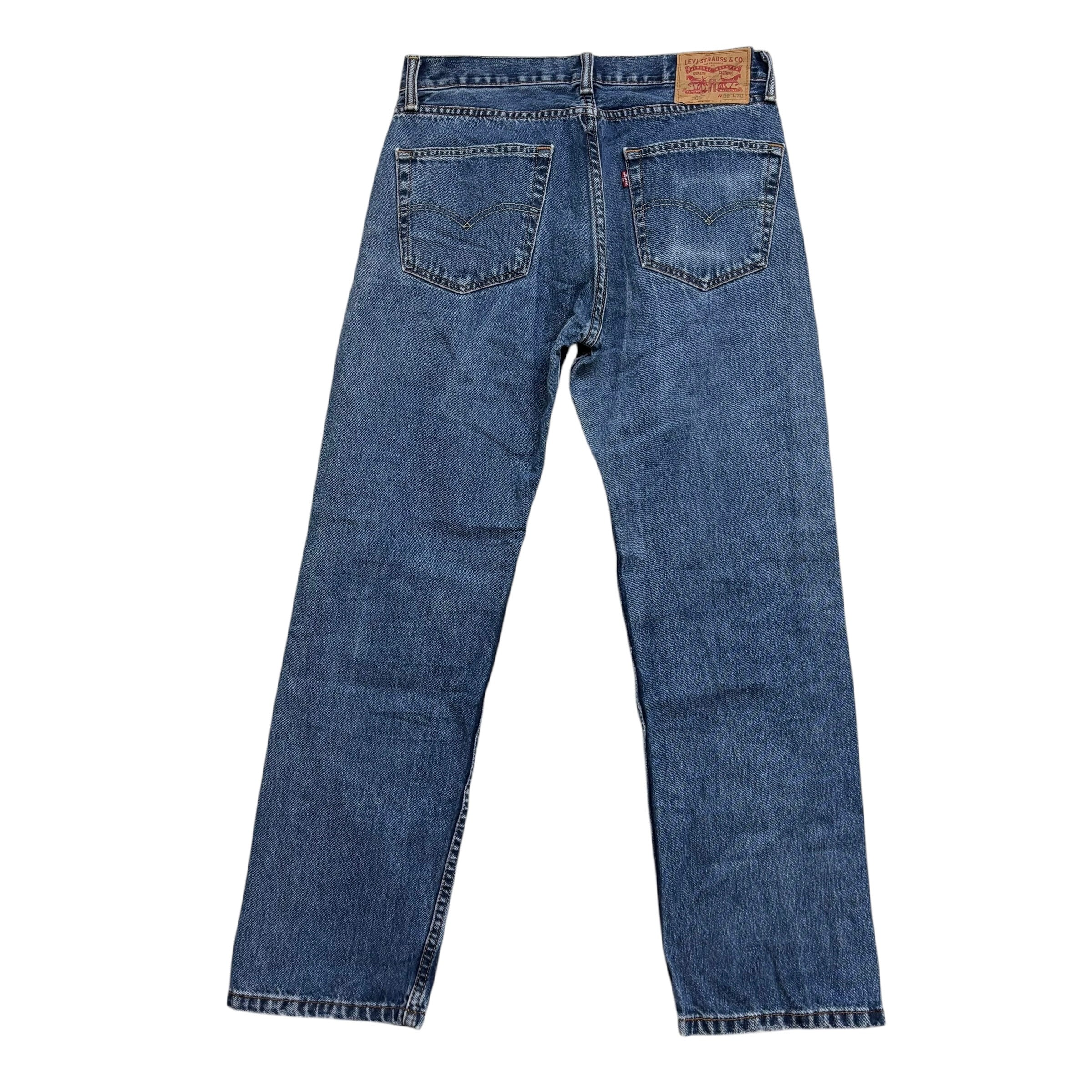 Levis 505 Jeans W31 L30 Mens Mid Blue Regular Straight Fit Denim