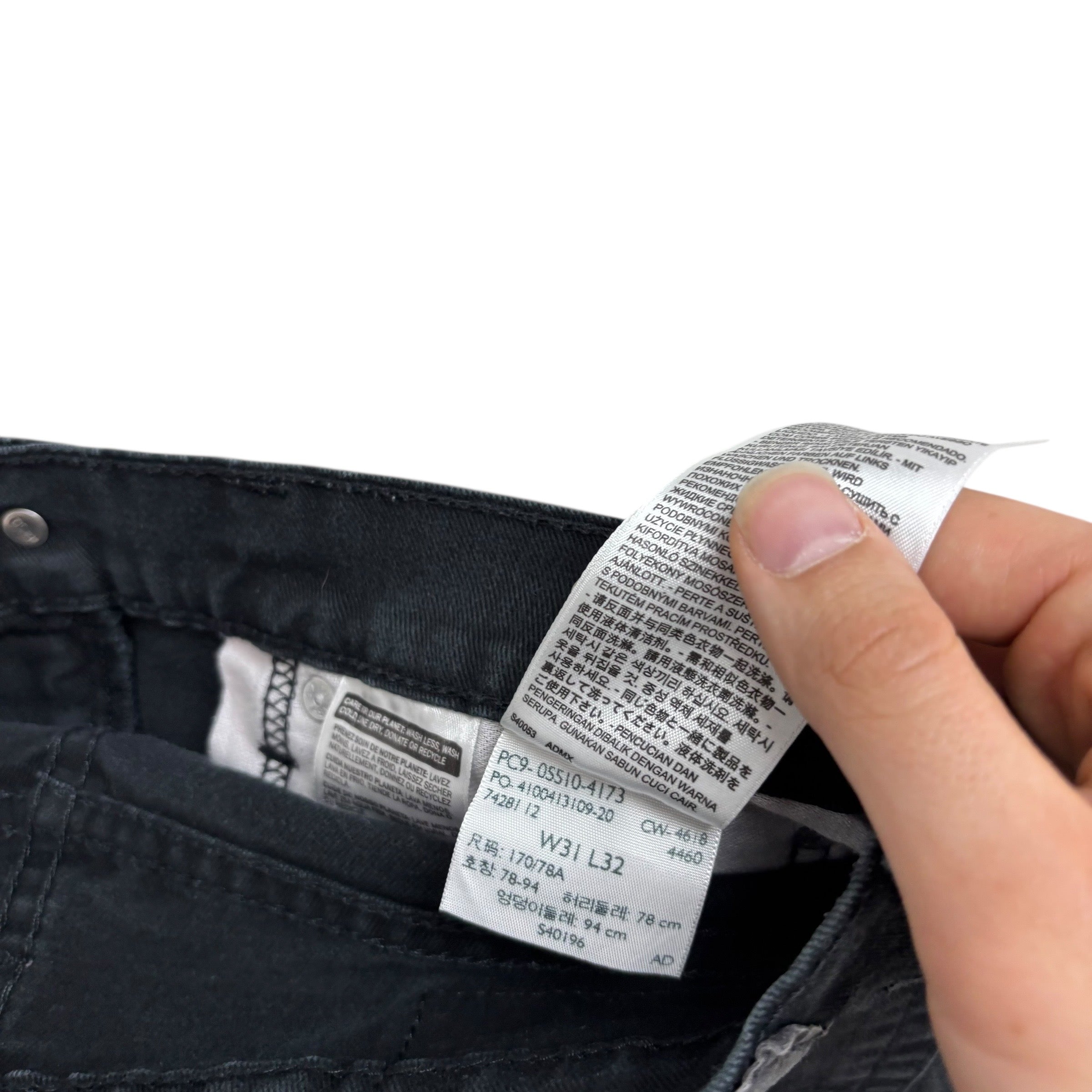 Levis 510 Jeans W31 L31 Mens Black Skinny Fit Stretch Denim (F)