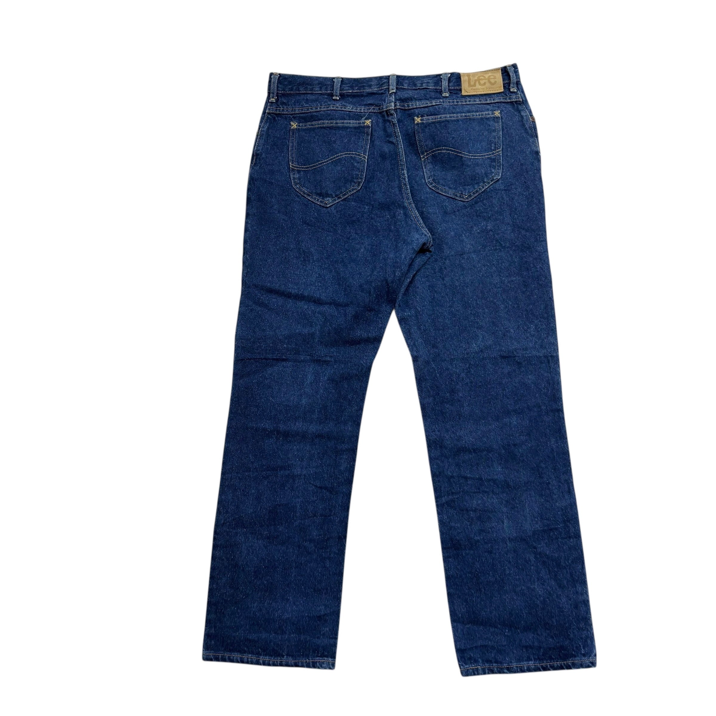 Lee Jeans W36 L32 Mens Dark Blue Relaxed Straight Fit Made In USA Vintage (E)