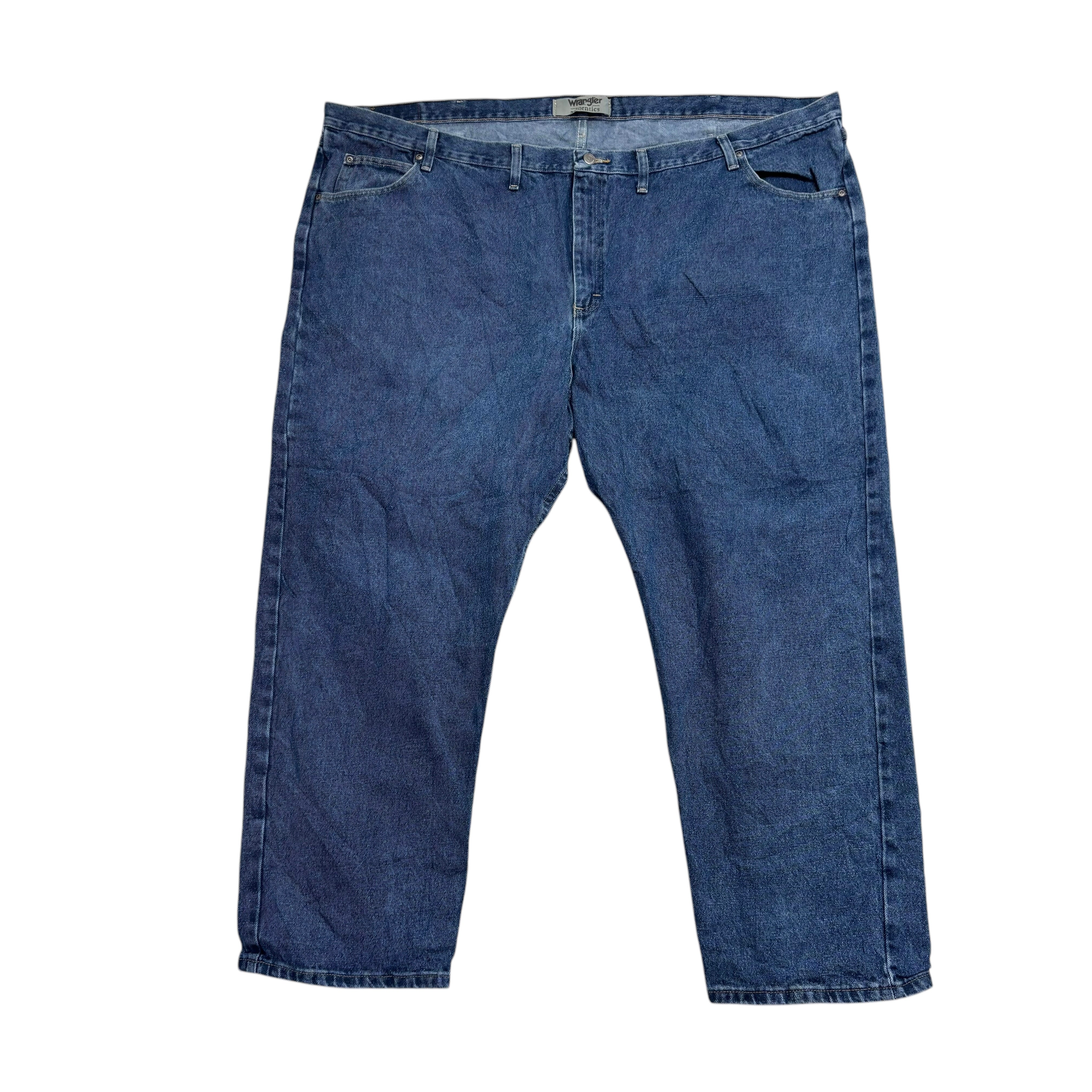 Wrangler Jeans W54 L30 Mens Mid Blue Relaxed Straight Fit Baggy Denim
