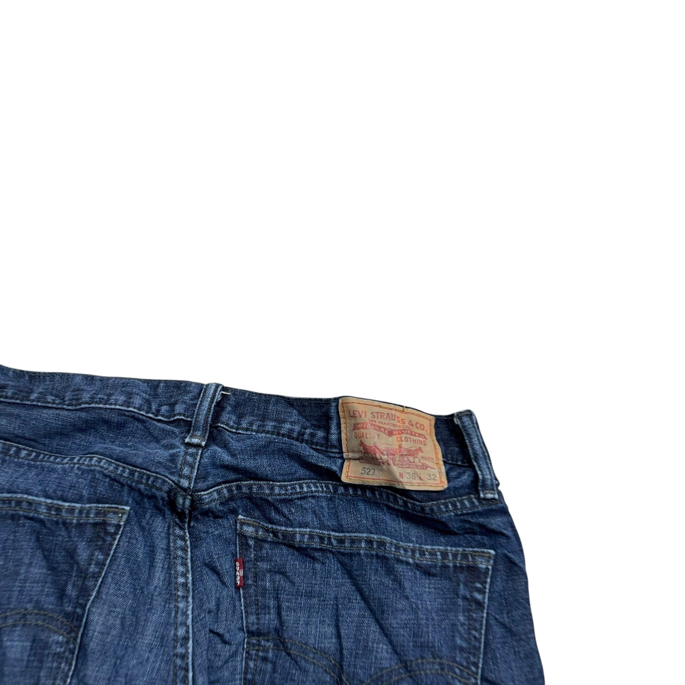 Levis 527 Jeans W36 L32 Mens Navy Blue Regular Bootcut Fit Vintage Denim (E)