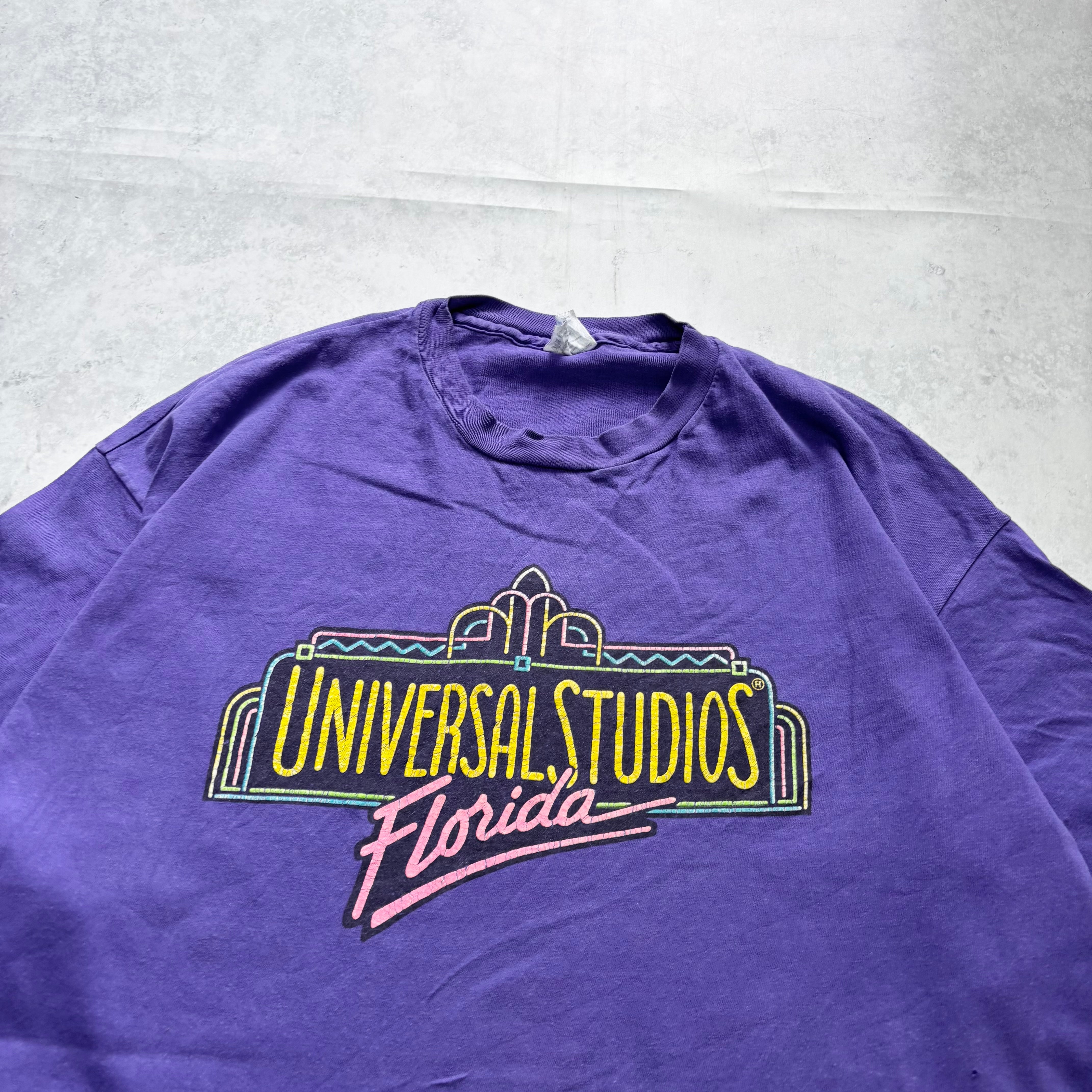 Vintage T Shirt Mens XL Purple Single Stitch Graphic Print 90s USA Florida