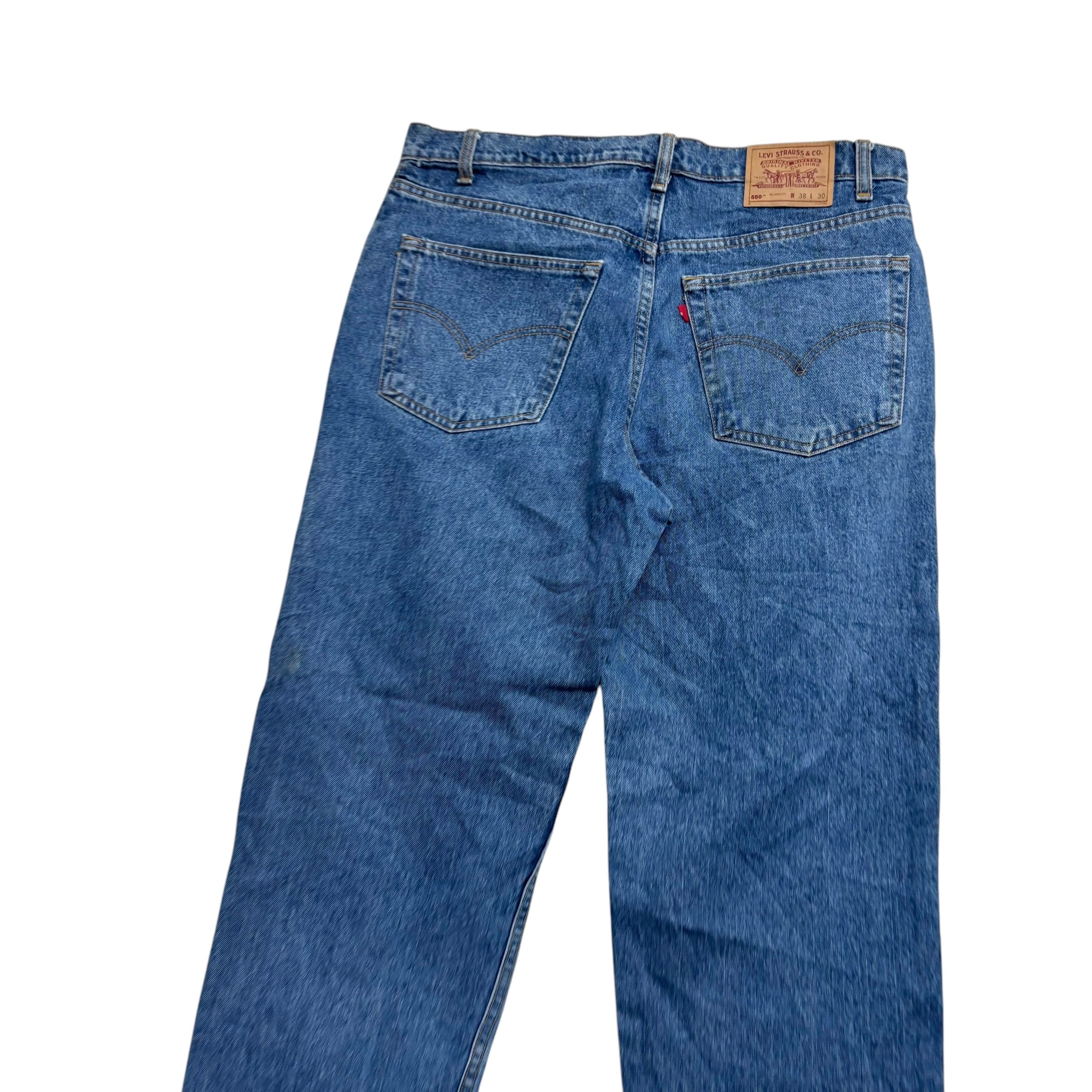 Levis 550 Jeans W38 L30 Mens Mid Blue Baggy Relaxed Straight Fit Vintage (E)